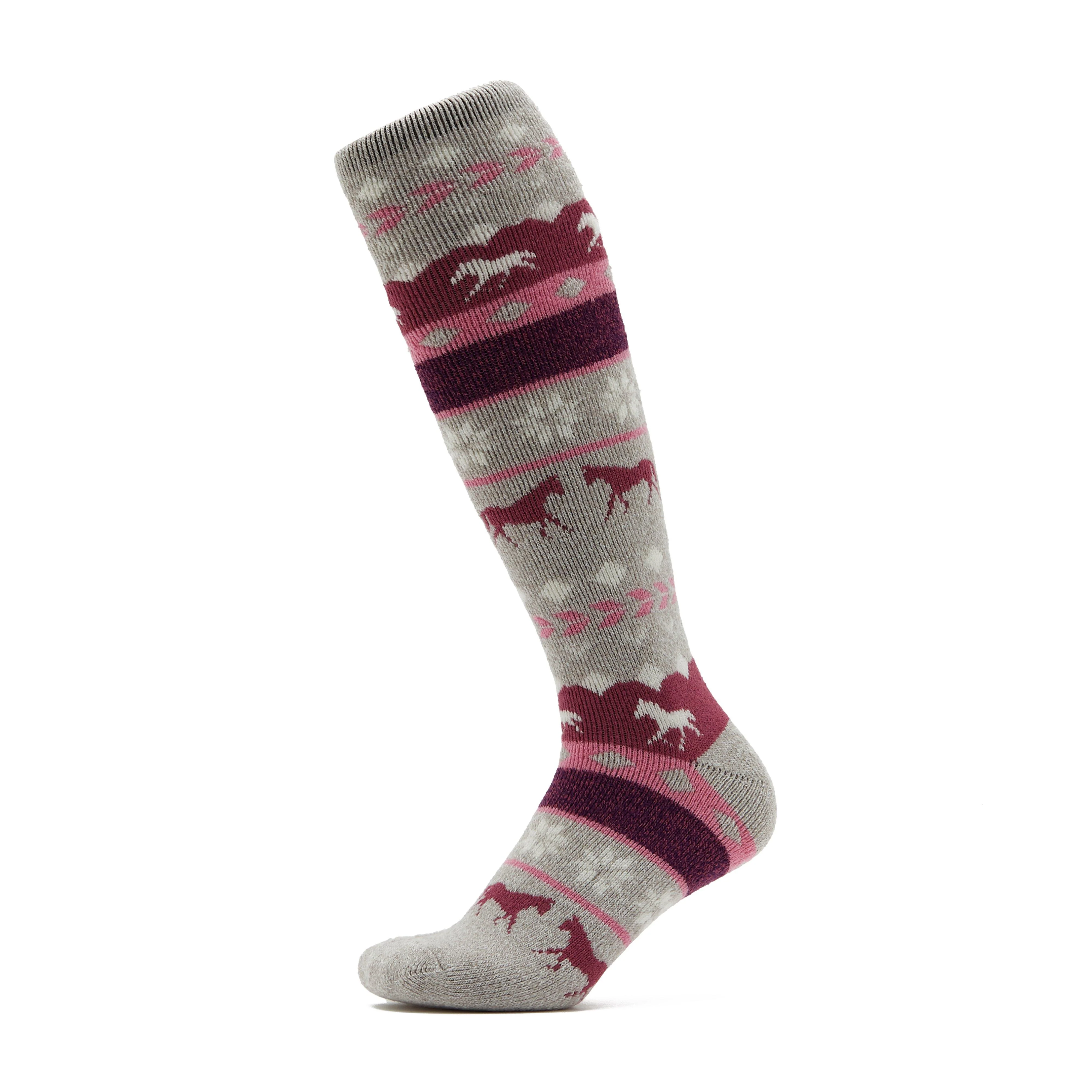Womens Hedon Socks Horse Fairisle Grey - Image 6