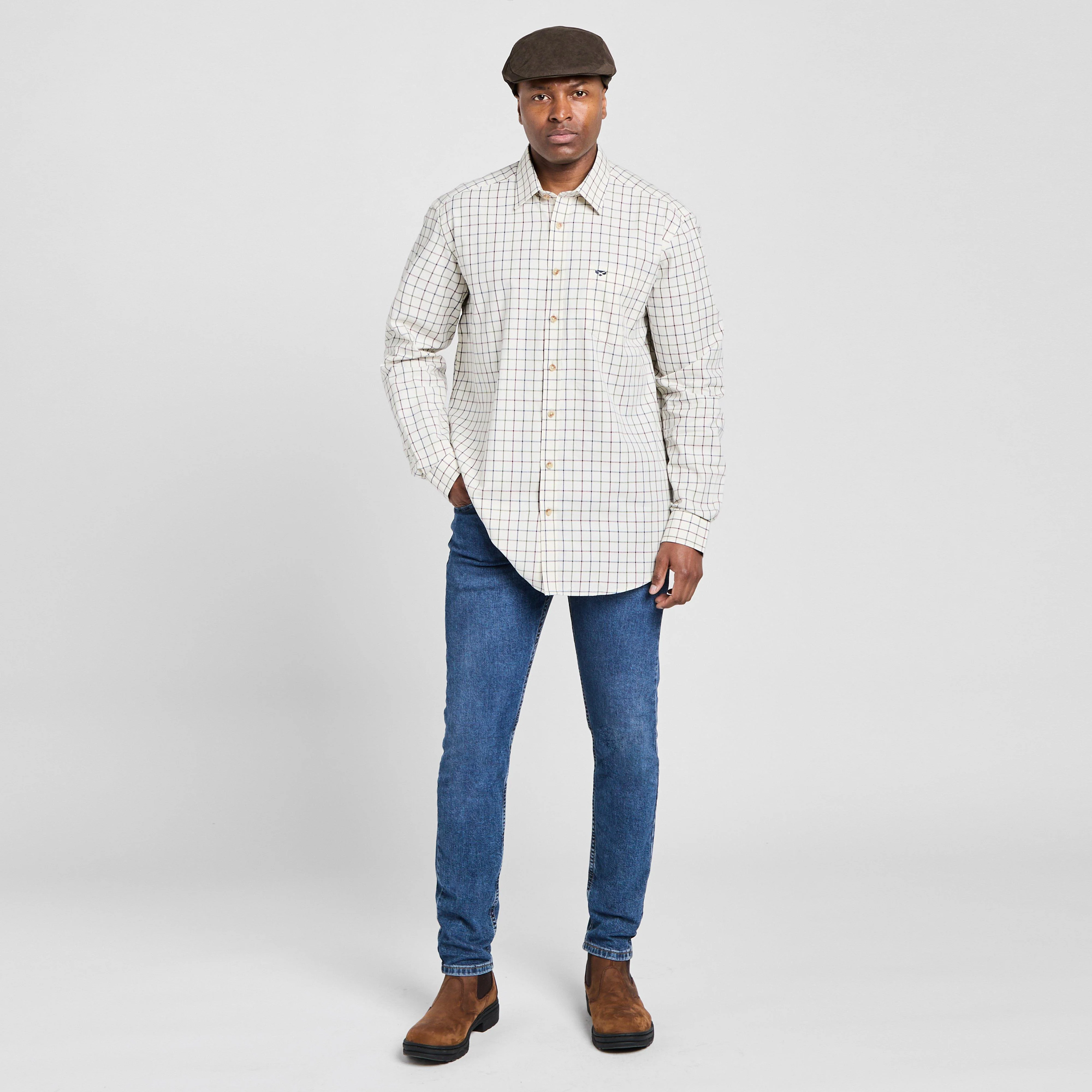 Mens Balmoral Luxury Tattersall Shirt Navy/Wine - Image 3