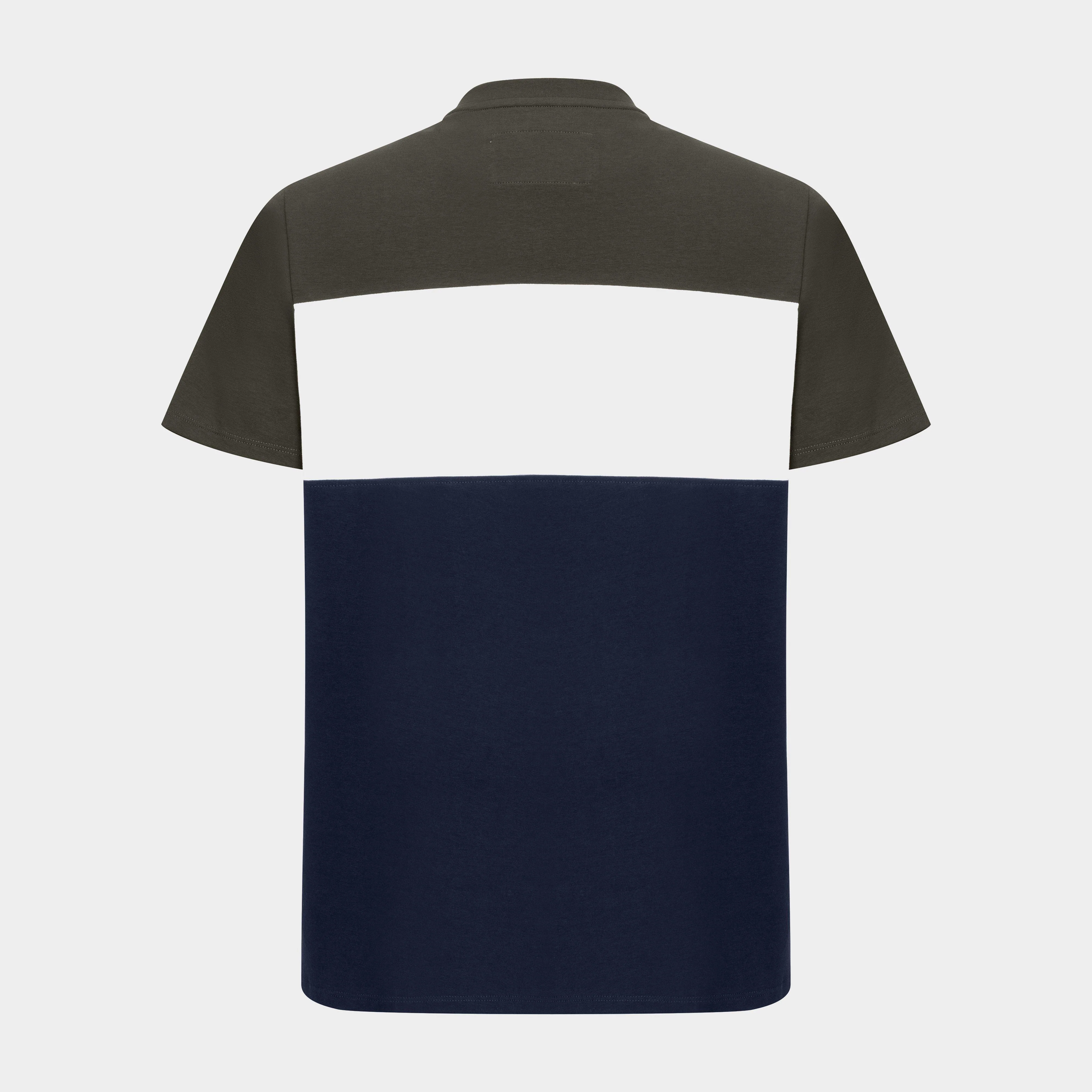 Men’s Dalbeattie Colour Block T-Shirt Forest Green/White/Navy - Image 2