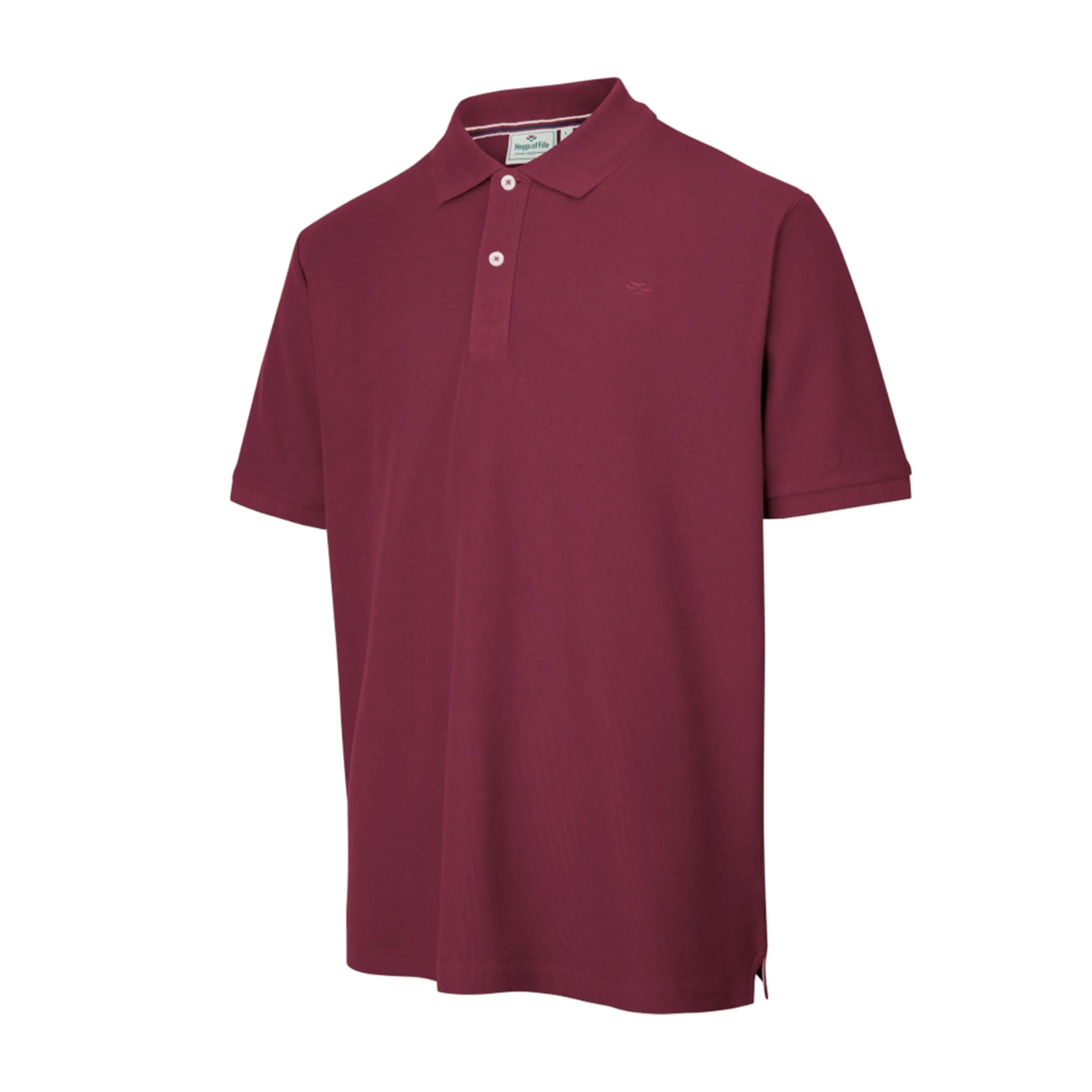 Mens Largs Cotton Polo Shirt Bordeaux - Image 3