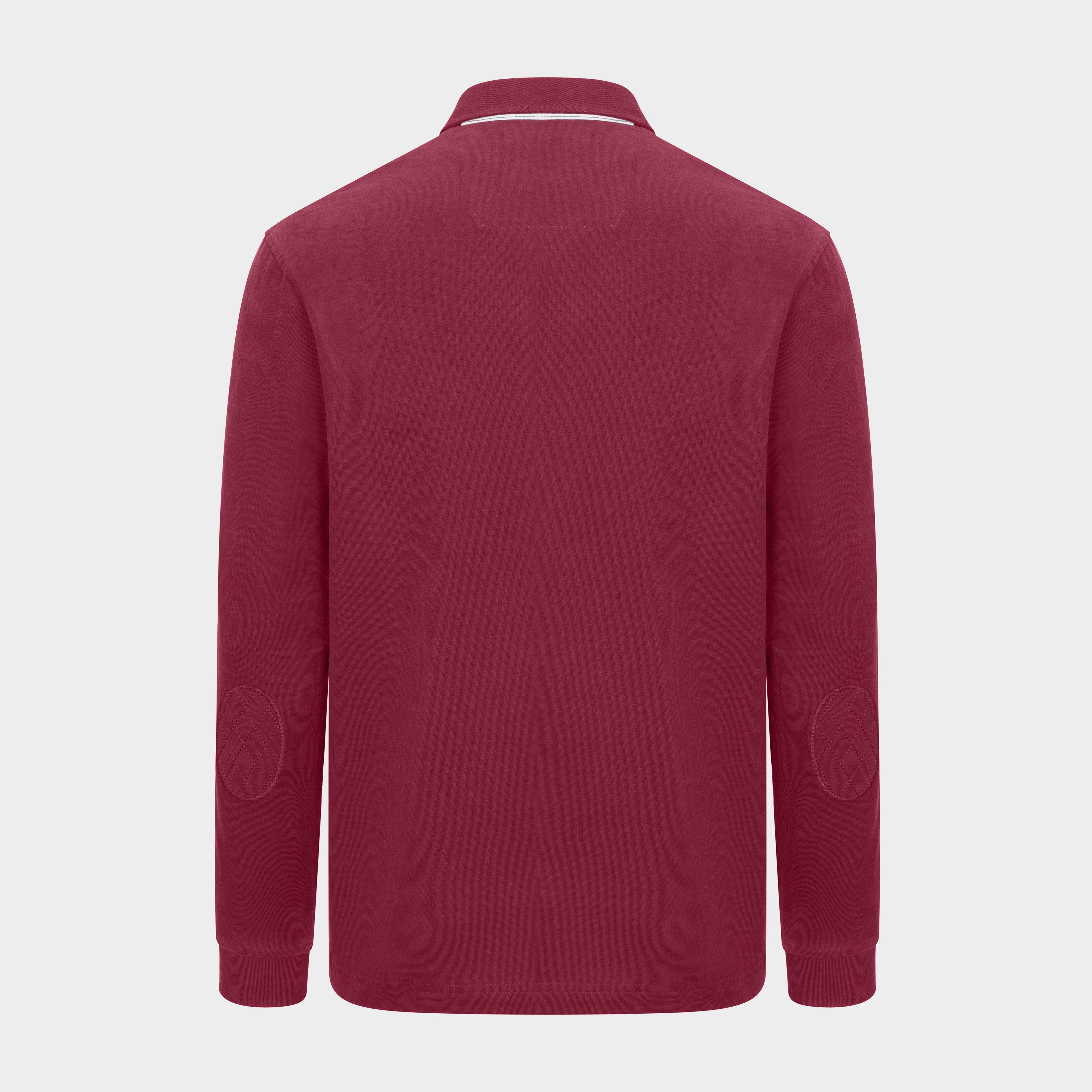 Men’s Moffat Long Sleeve Rugby Shirt Burgundy - Image 2