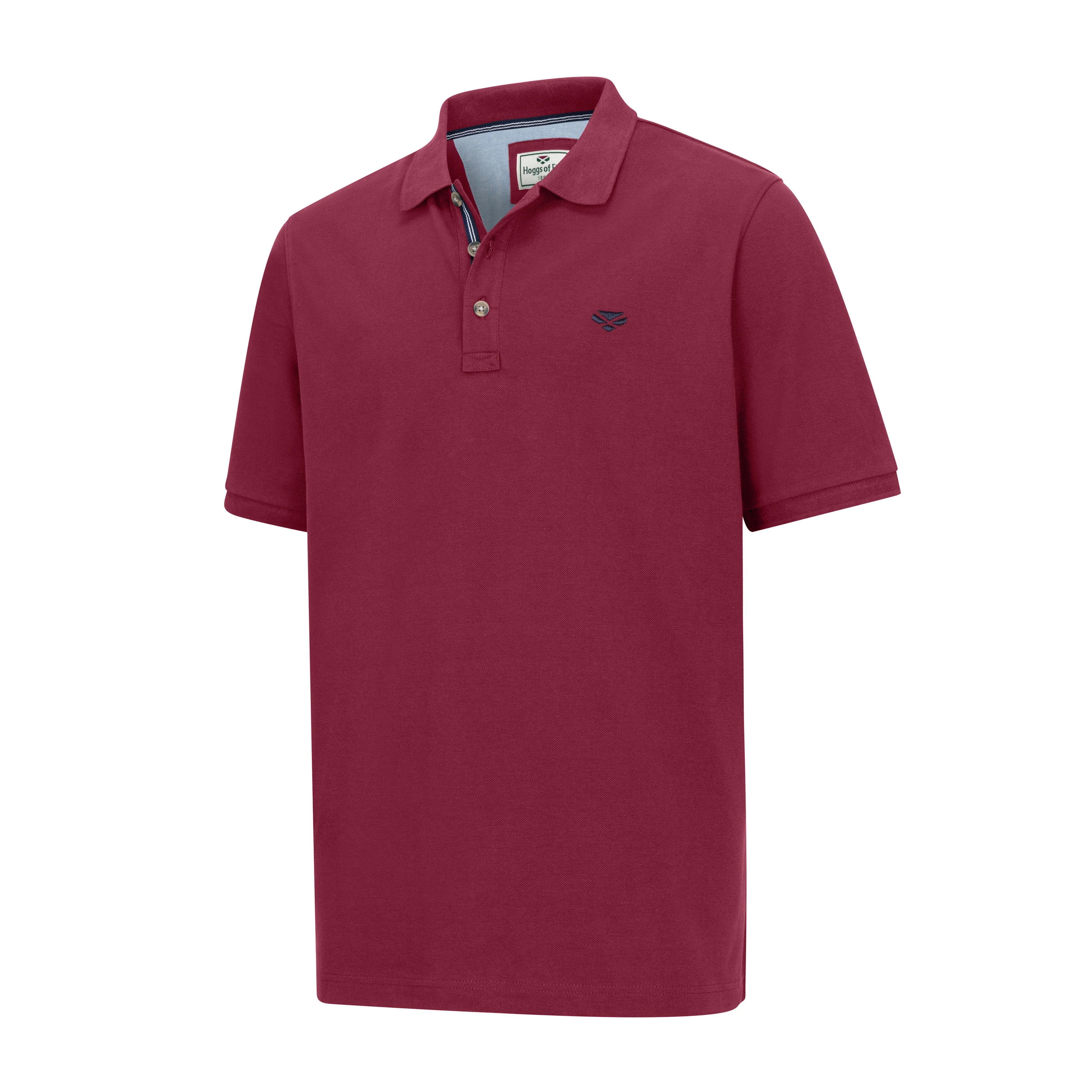 Men’s Newton Pique Polo Shirt Burgundy - Image 5