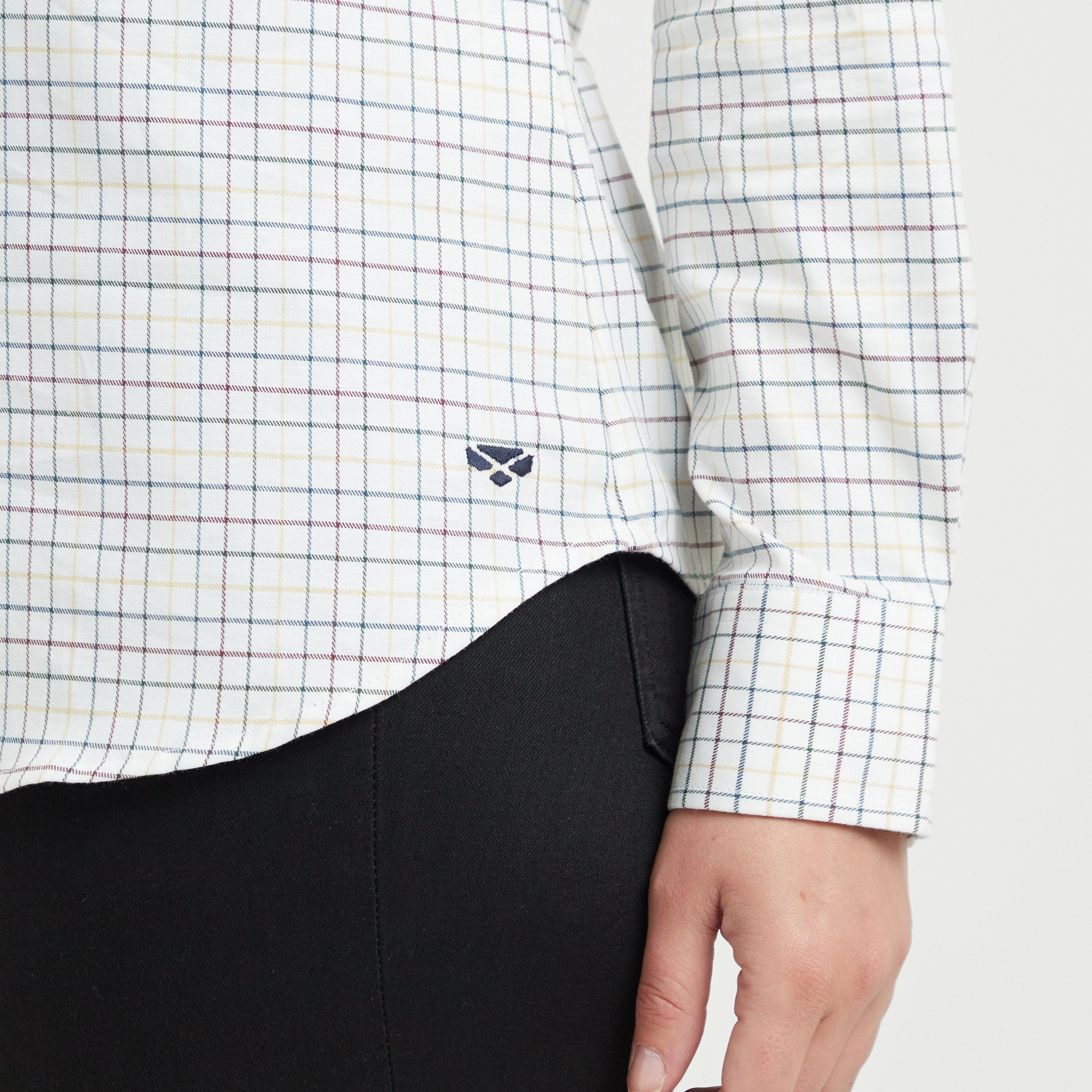 Womens Callie Twill Shirt White/Green/Yellow/Red - Image 4