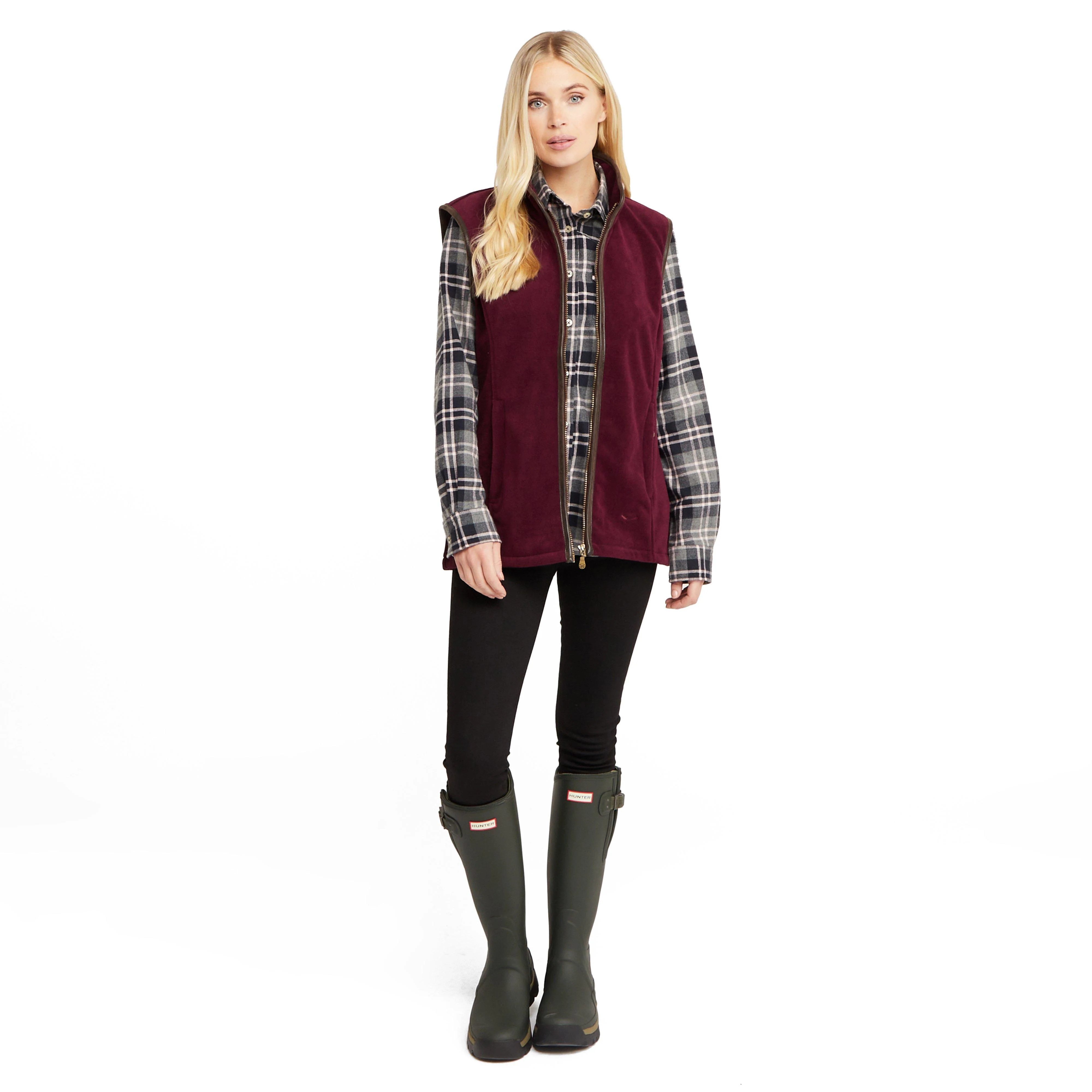 Womens Stenton Fleece Gilet Merlot - Image 8