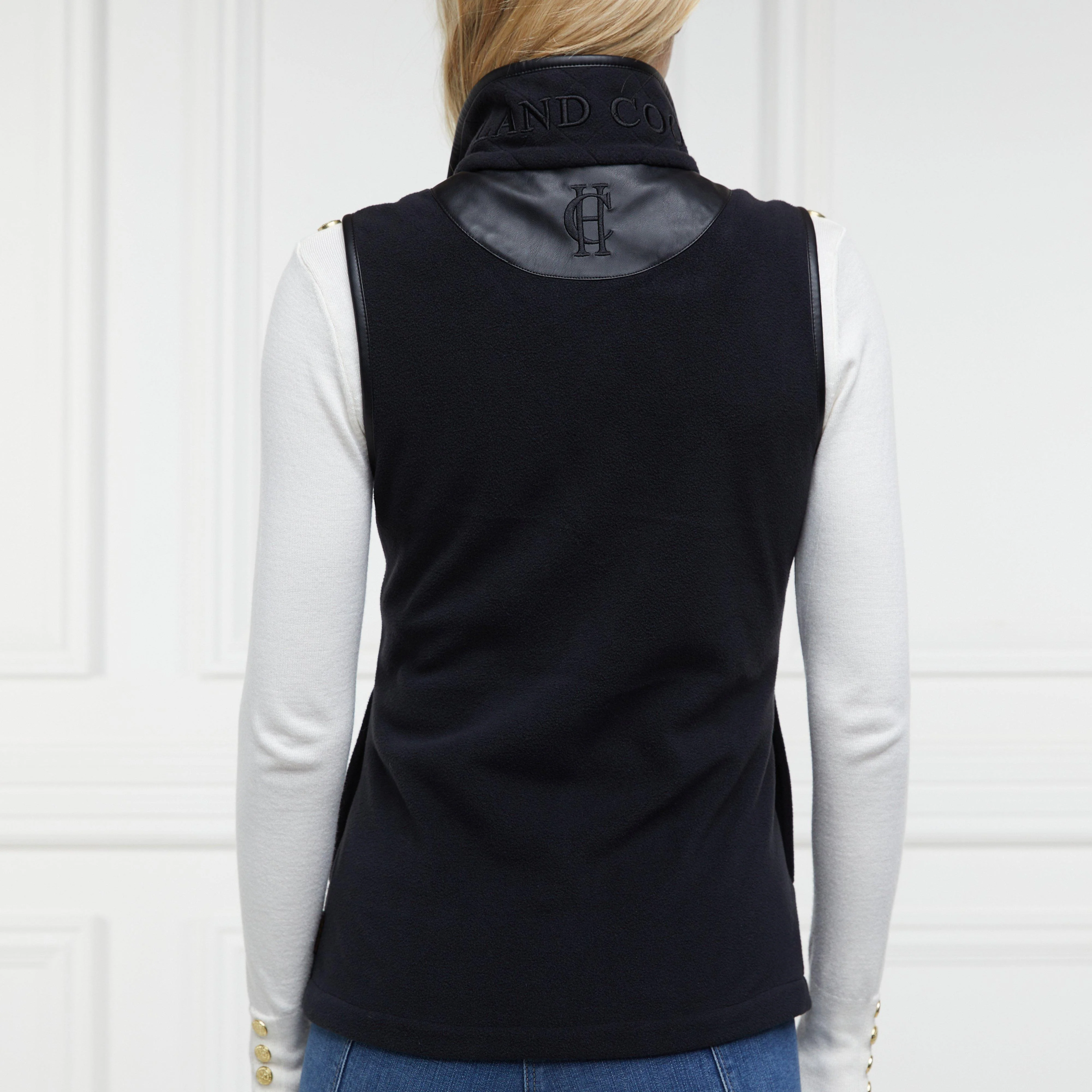 Womens Country Fleece Gilet Black - Image 6