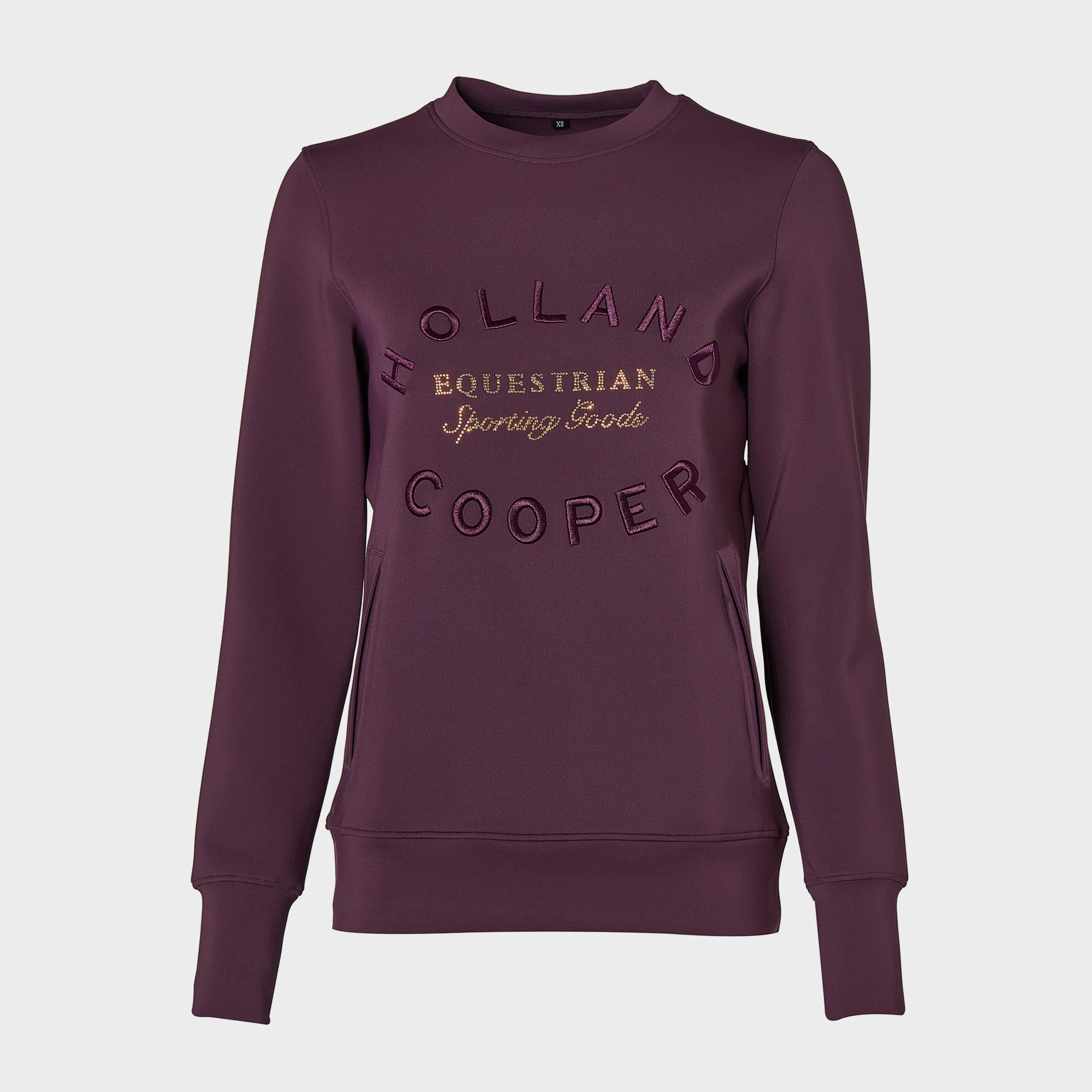 Womens Crystal Crew Neck Sweater Aubergine - Image 4