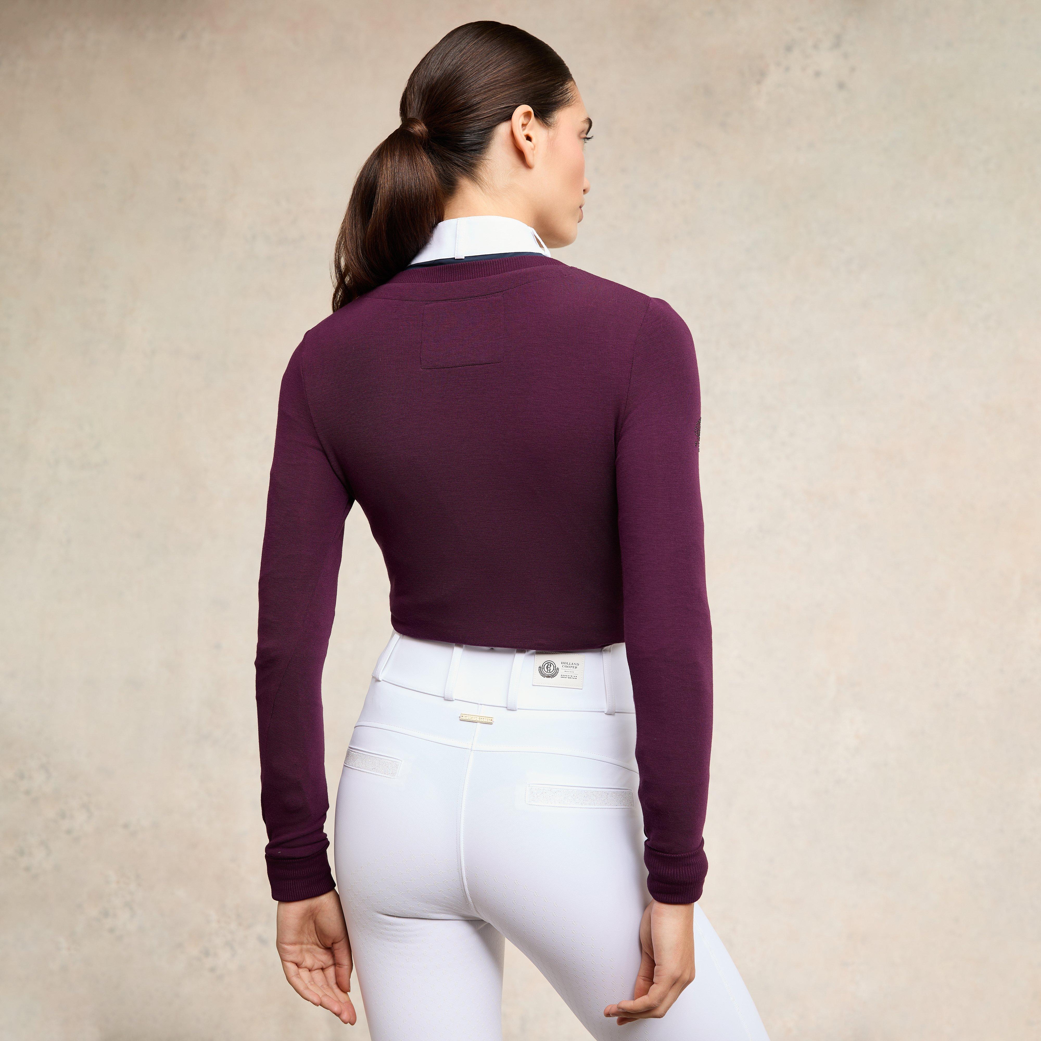 Womens Soft Touch V-Neck Sweater Aubergine - Image 3