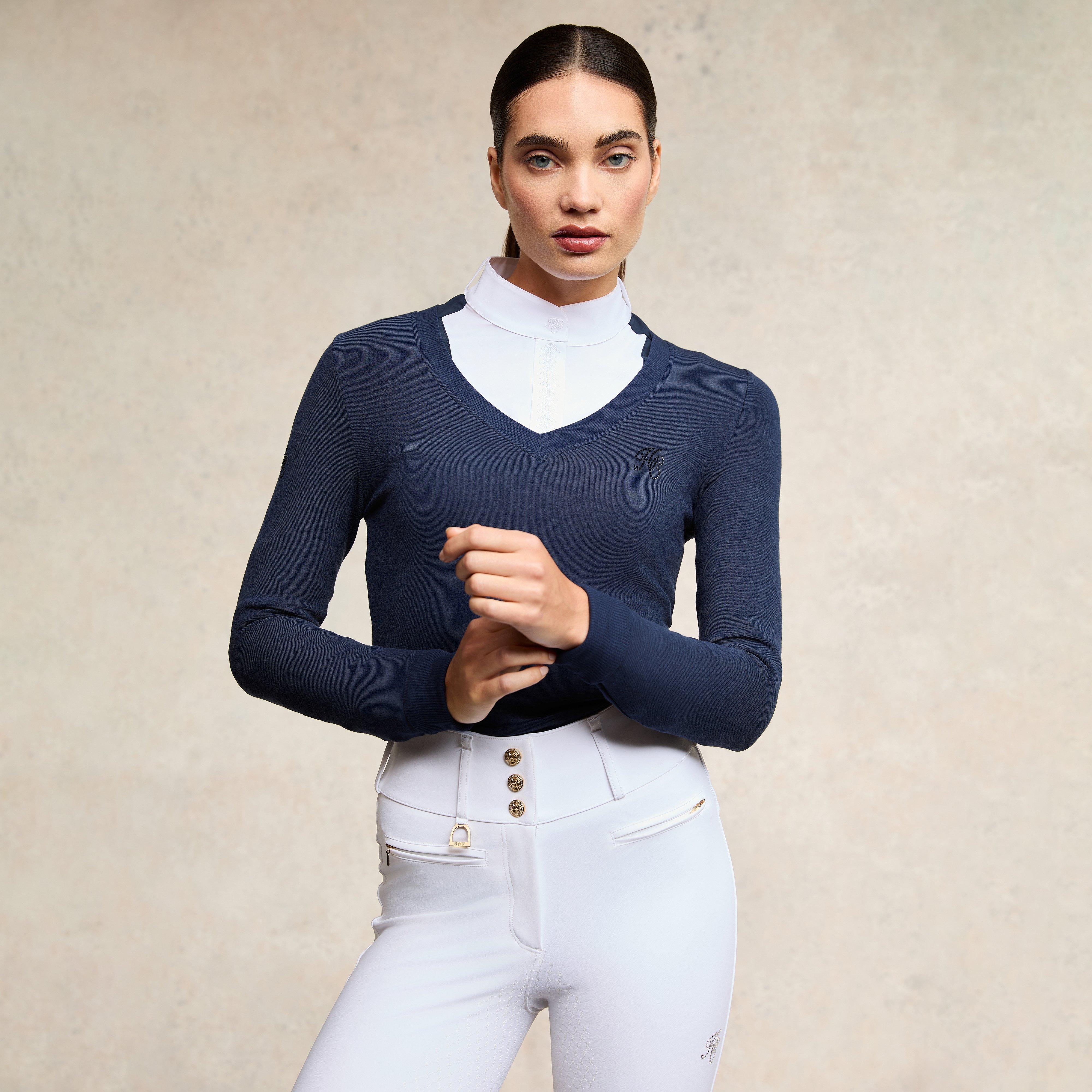 Womens Soft Touch V-Neck Sweater Ink Navy - Image 2