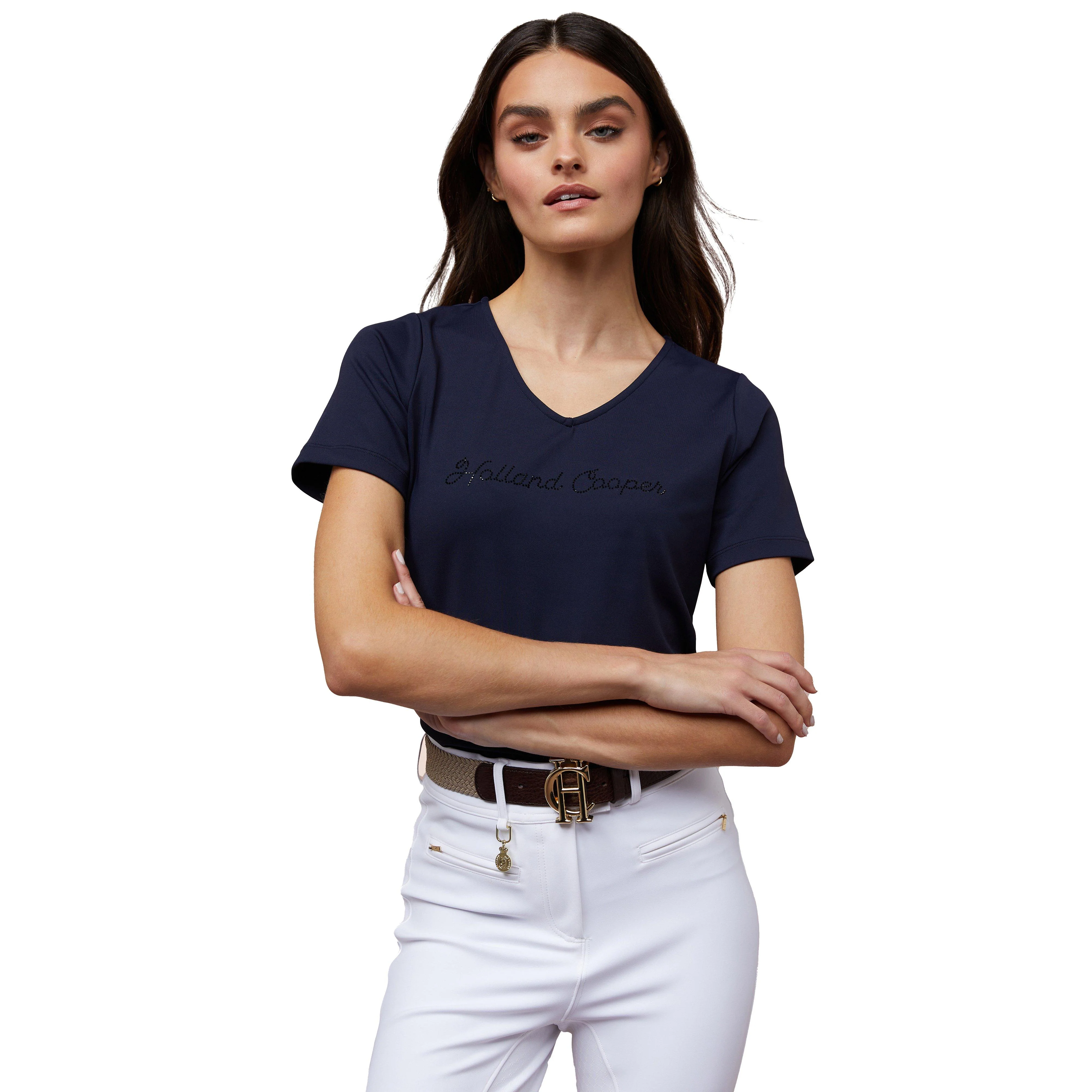 Womens Training V-Neck Tee Ink Navy - Image 5