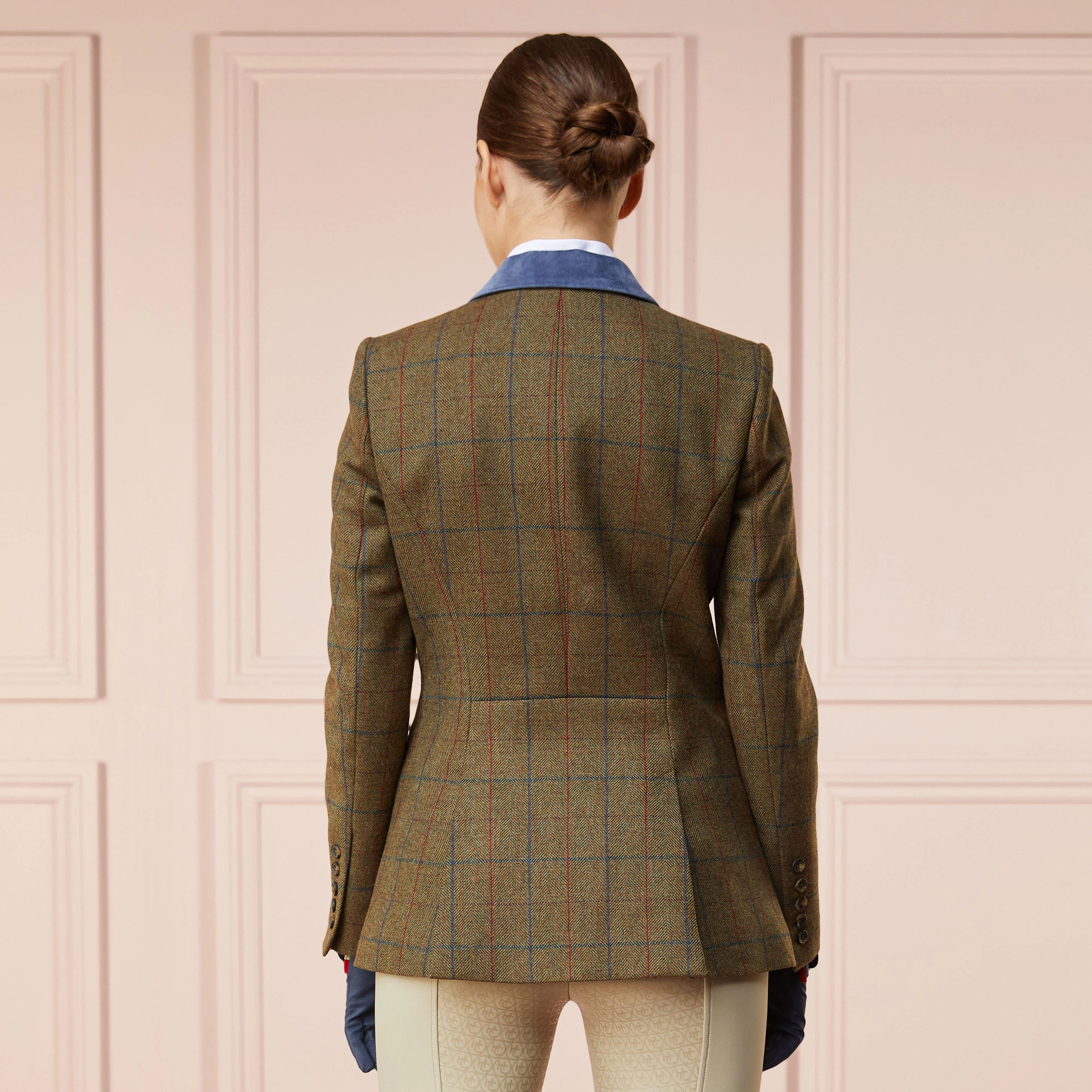 Womens Tweed Riding Jacket Glen Green - Image 2