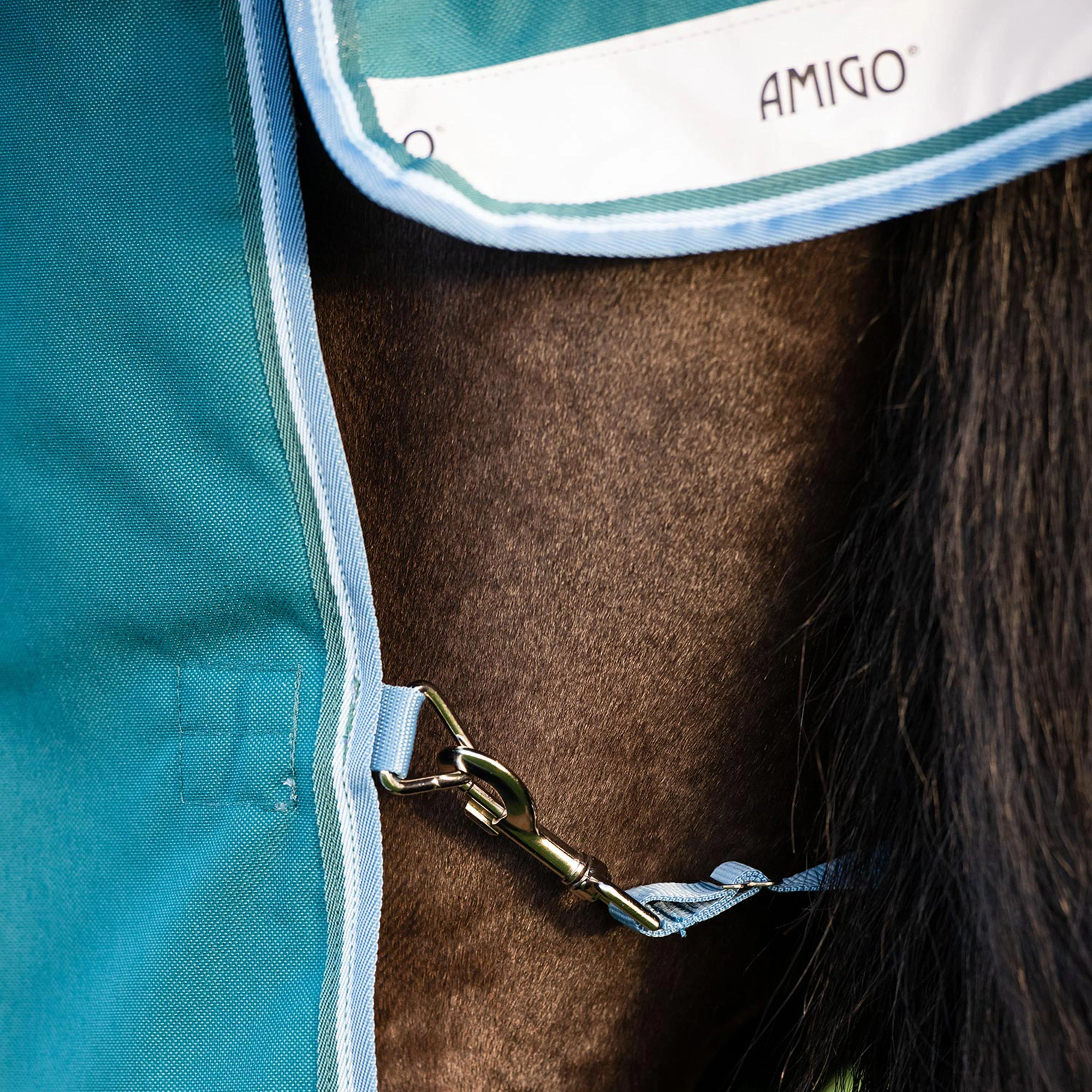 Amigo® Bravo 12 Plus 400g Heavyweight Detach-A-Neck Turnout Rug Teal - Image 5
