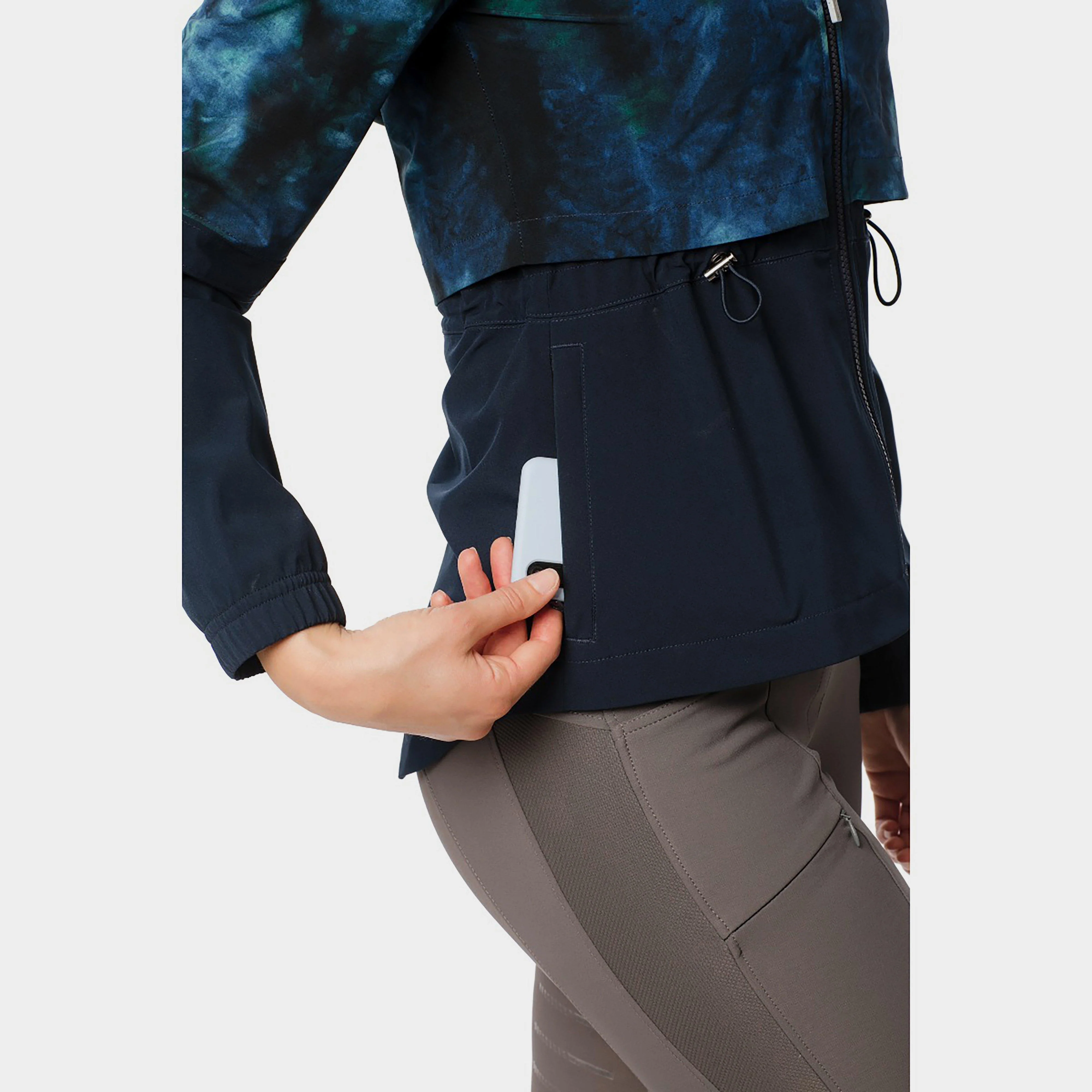 Womens Carrie Riding Jacket Green/Navy Tie Dyed - Image 7