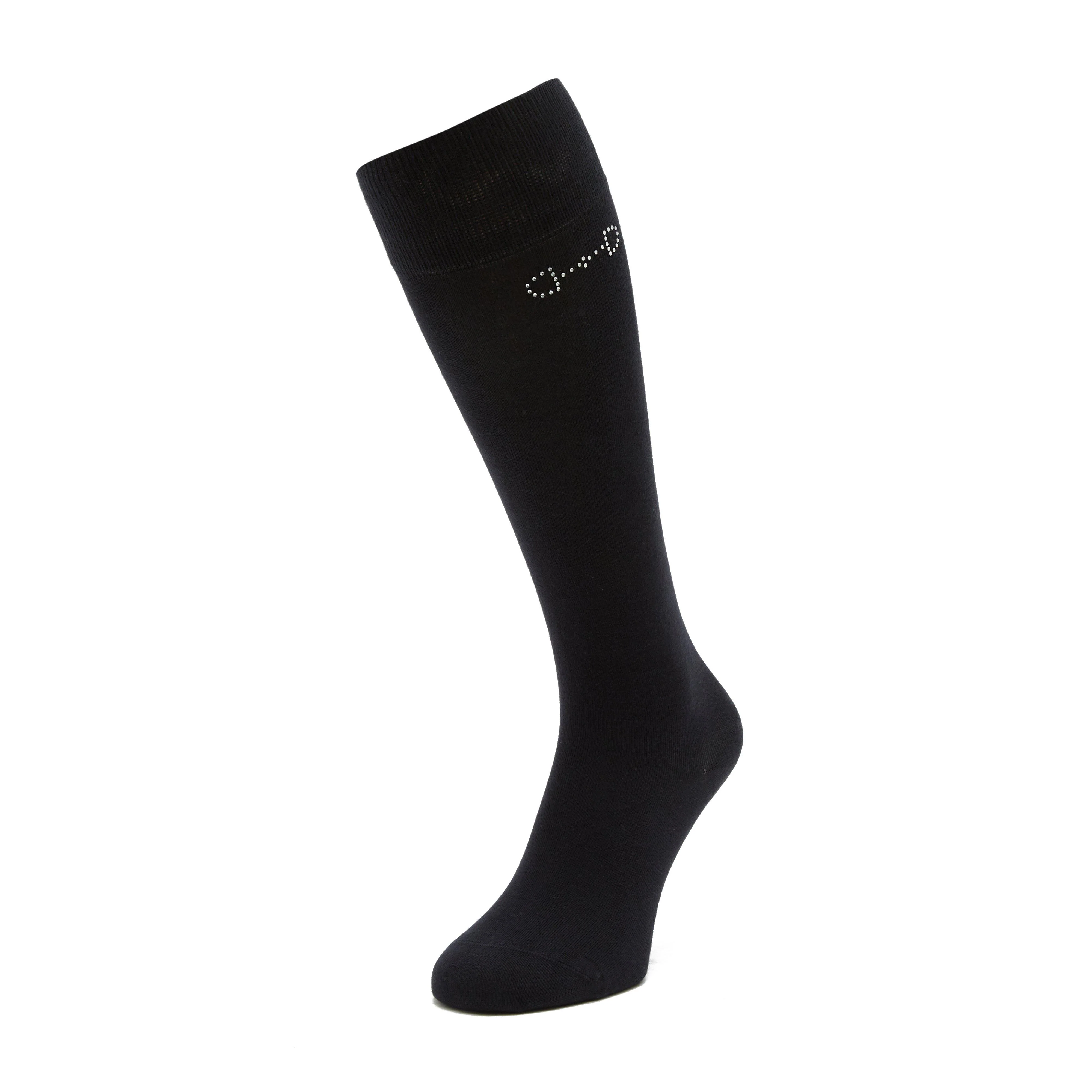 Womens Crystal Detail Knee Socks Dark Navy - Image 6