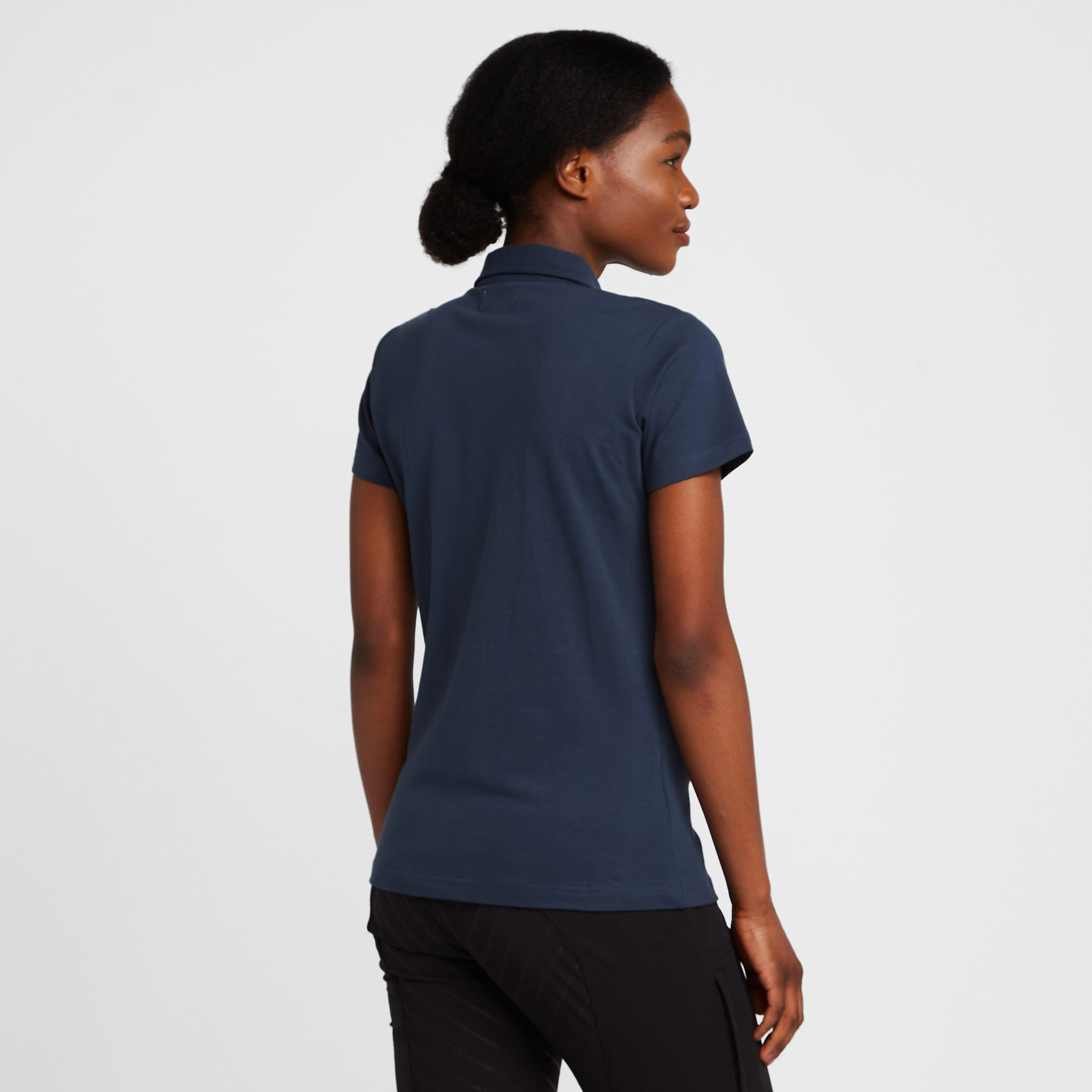 Womens Lia Organic Cotton Polo Shirt Obscure Night Blue - Image 2