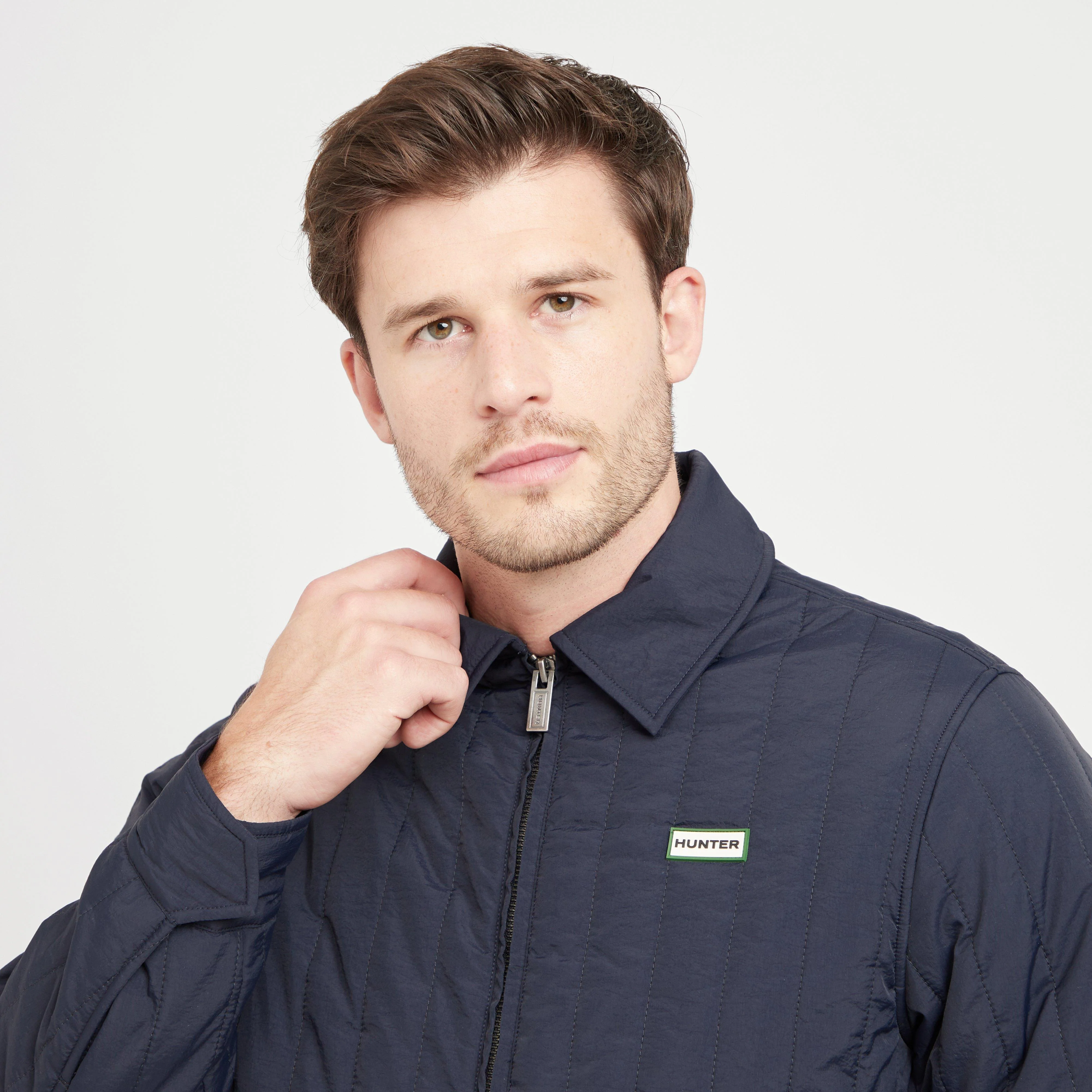 Green Label Mens Caldy Quilted Jacket Navy - Image 4