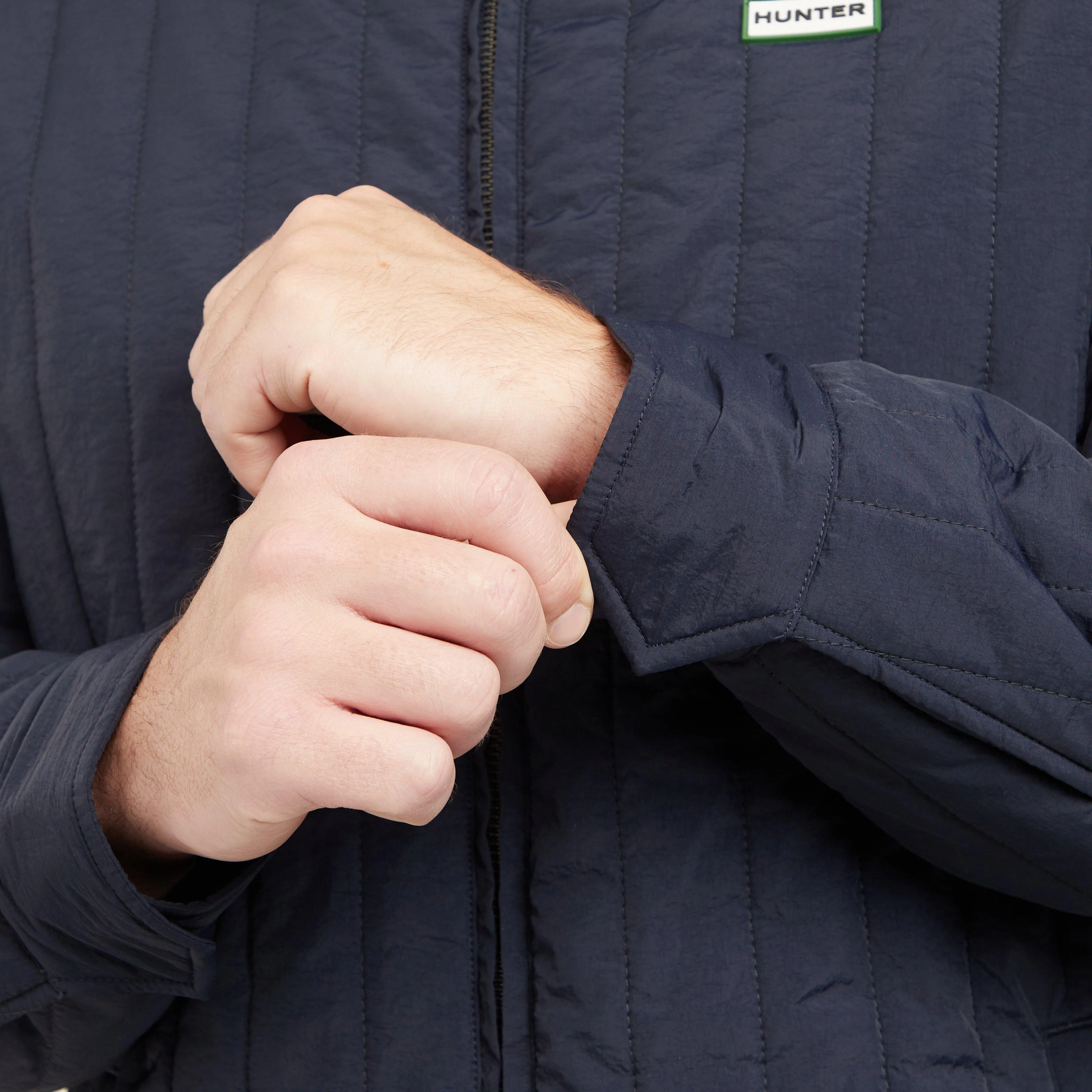 Green Label Mens Caldy Quilted Jacket Navy - Image 6