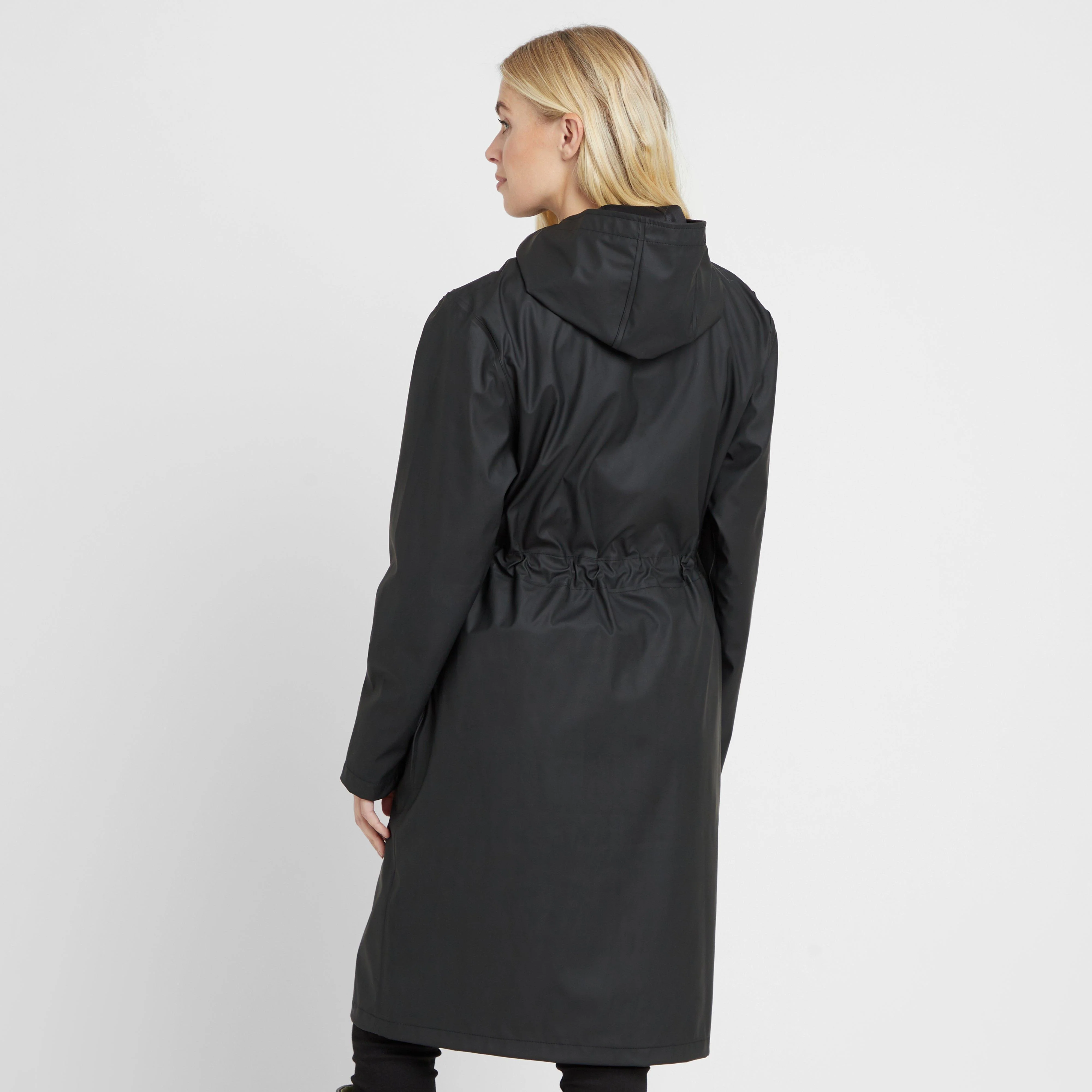 Green Label Womens Maidens Long Wind Breaker Black - Image 2
