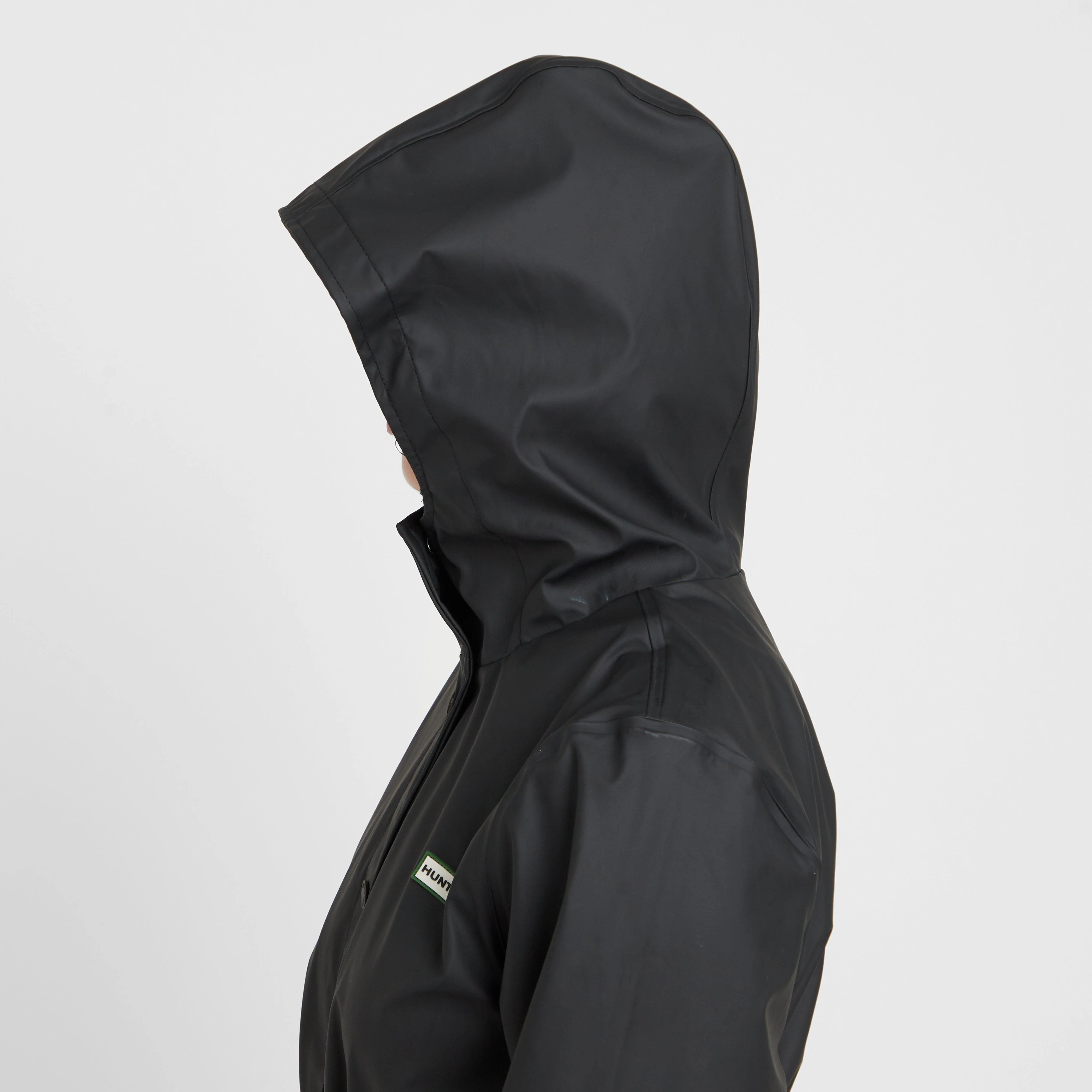 Green Label Womens Maidens Long Wind Breaker Black - Image 5