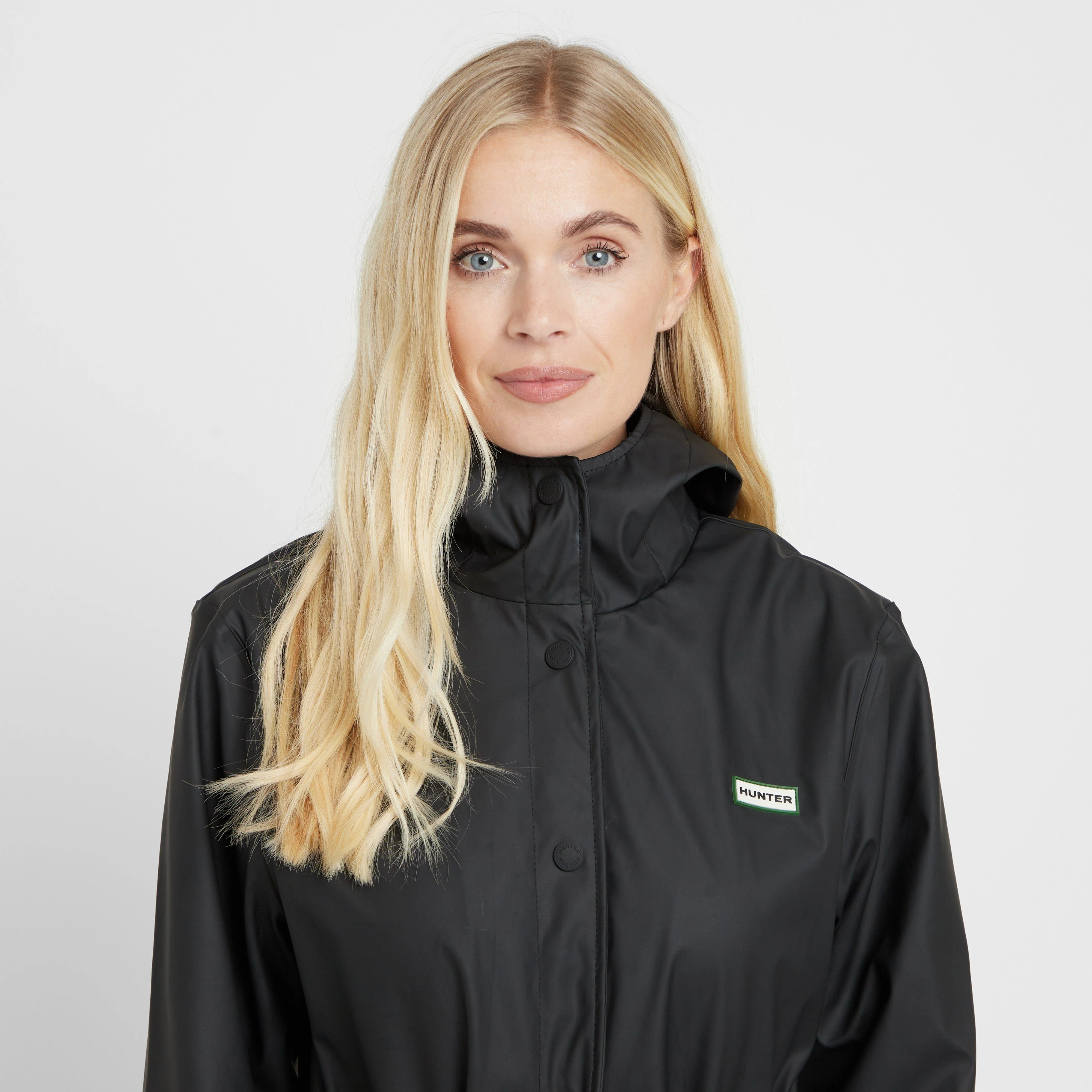 Green Label Womens Maidens Long Wind Breaker Black - Image 6