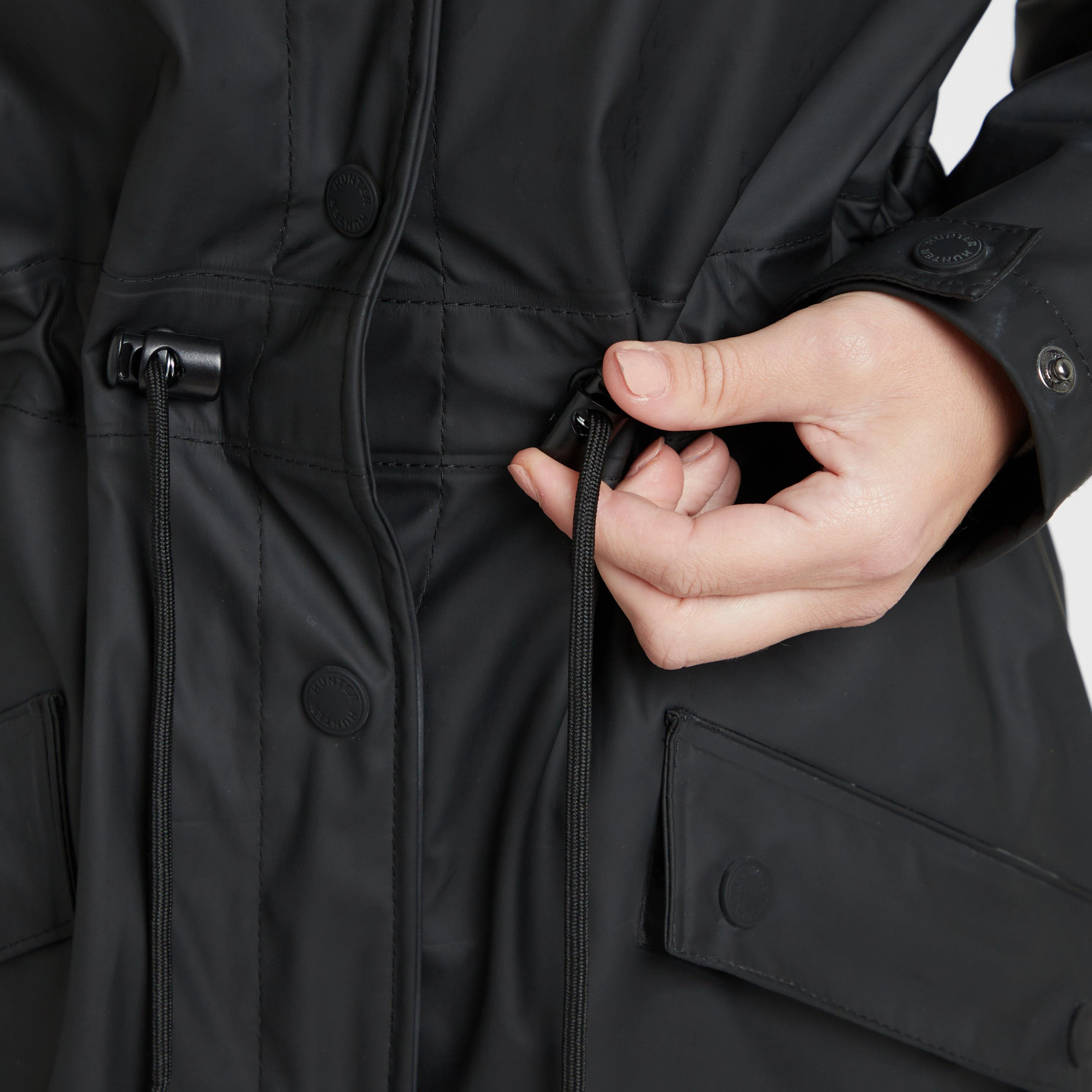 Green Label Womens Maidens Long Wind Breaker Black - Image 8
