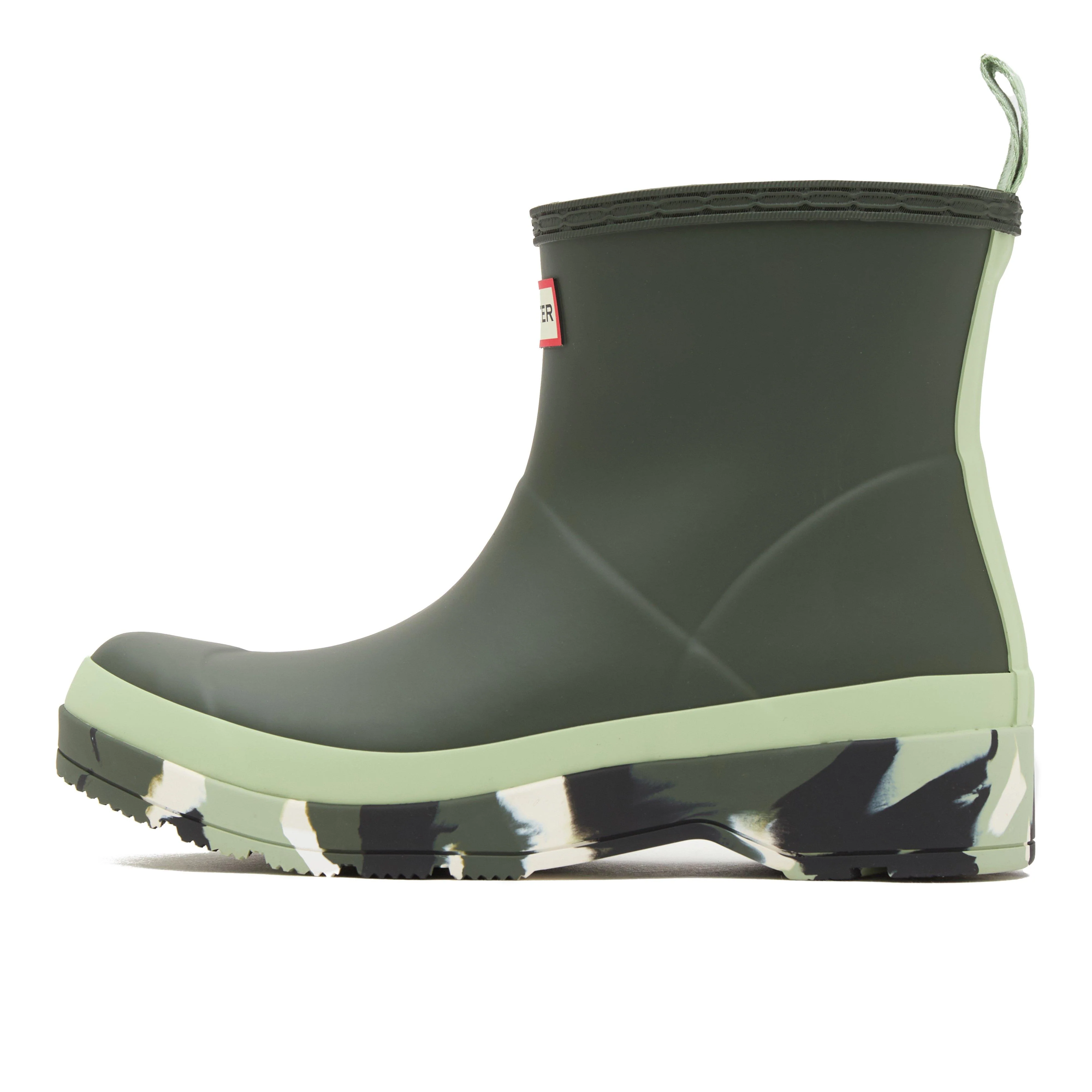 Womens Play Short Splash Sole Rain Wellington Boots Dark Olive/Everglade Green/Black - Image 7