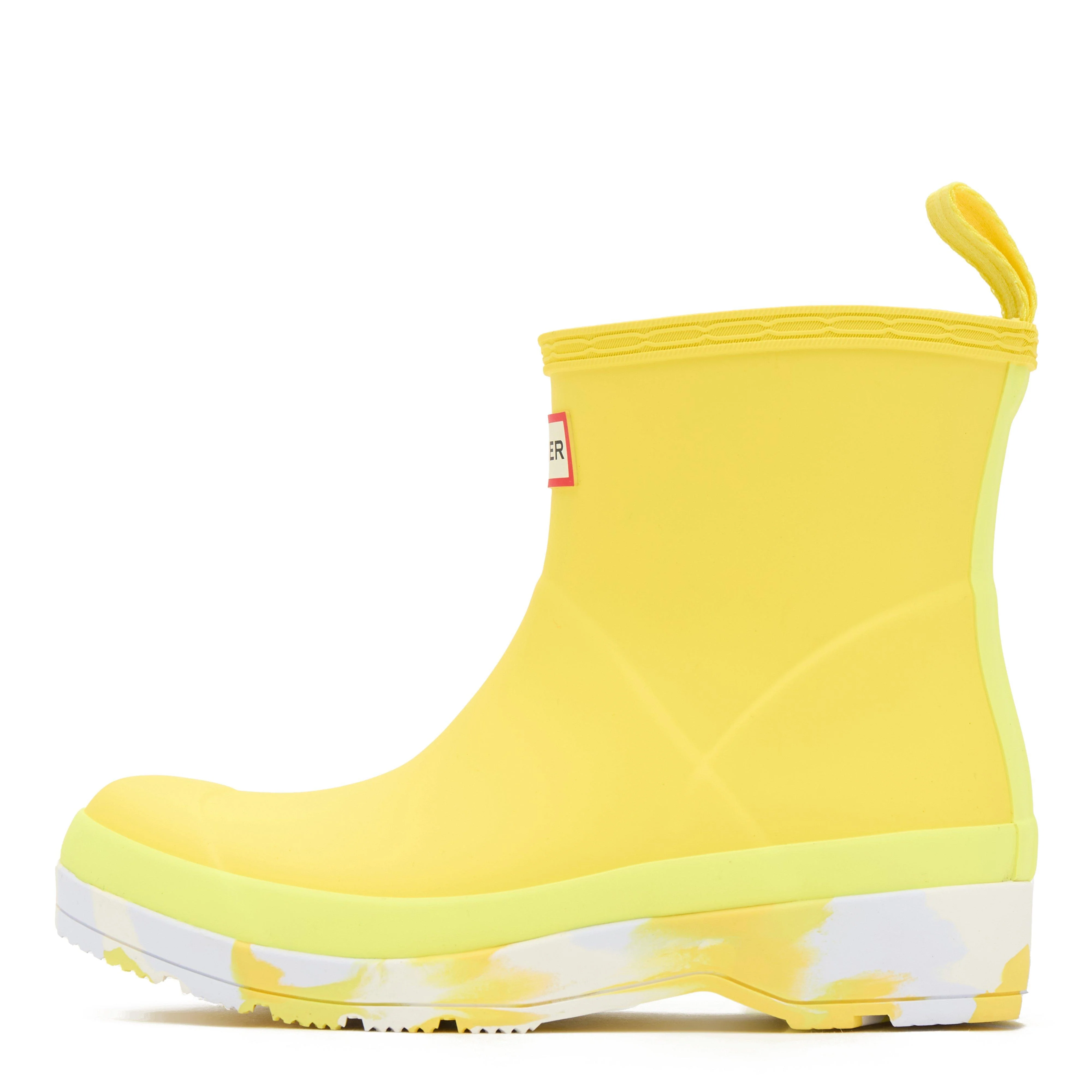 Womens Play Short Splash Sole Rain Wellington Boots Zesty Yellow - Image 7