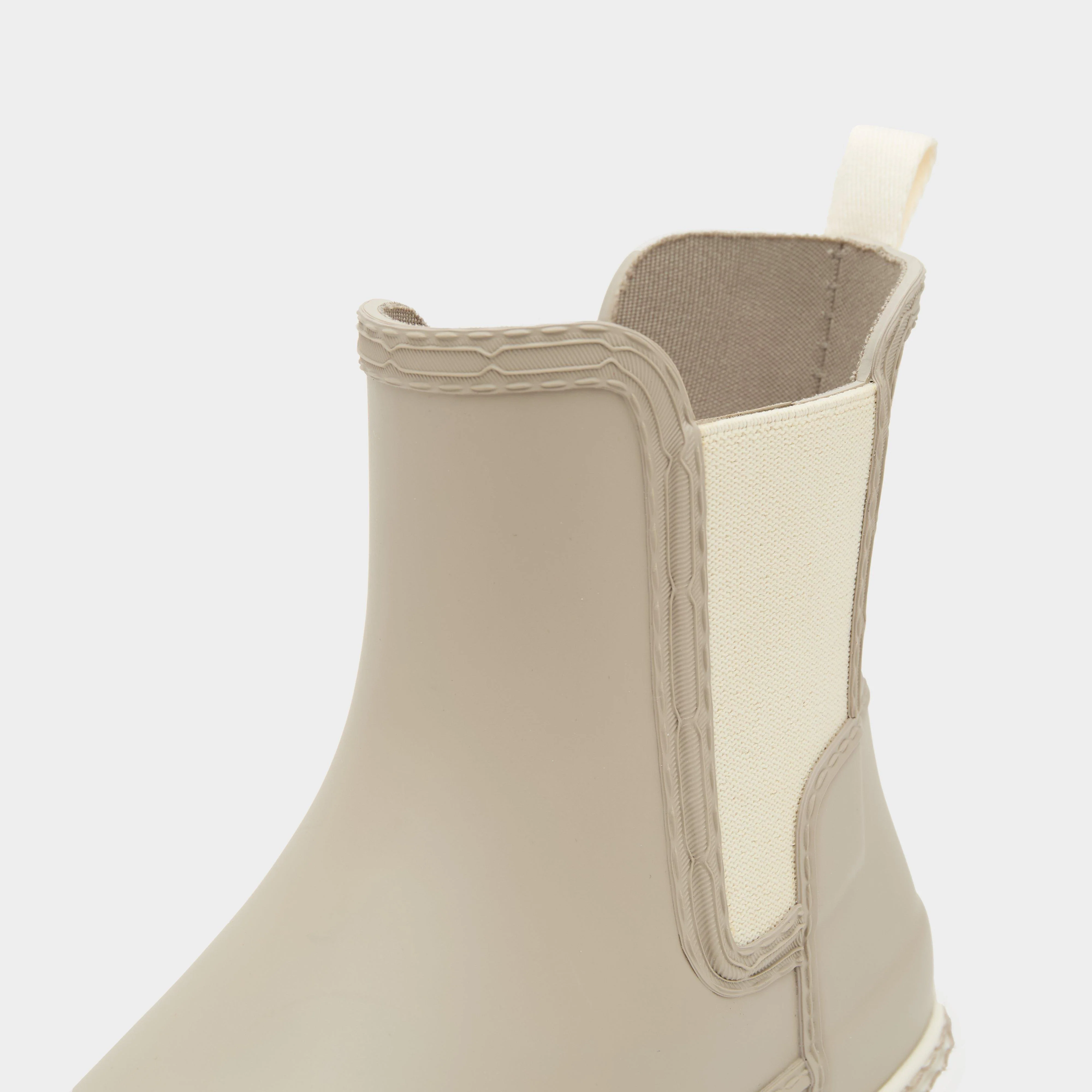 Womens Refined Stitch Detail Chelsea Wellington Boots Skimming Stone/White - Image 5