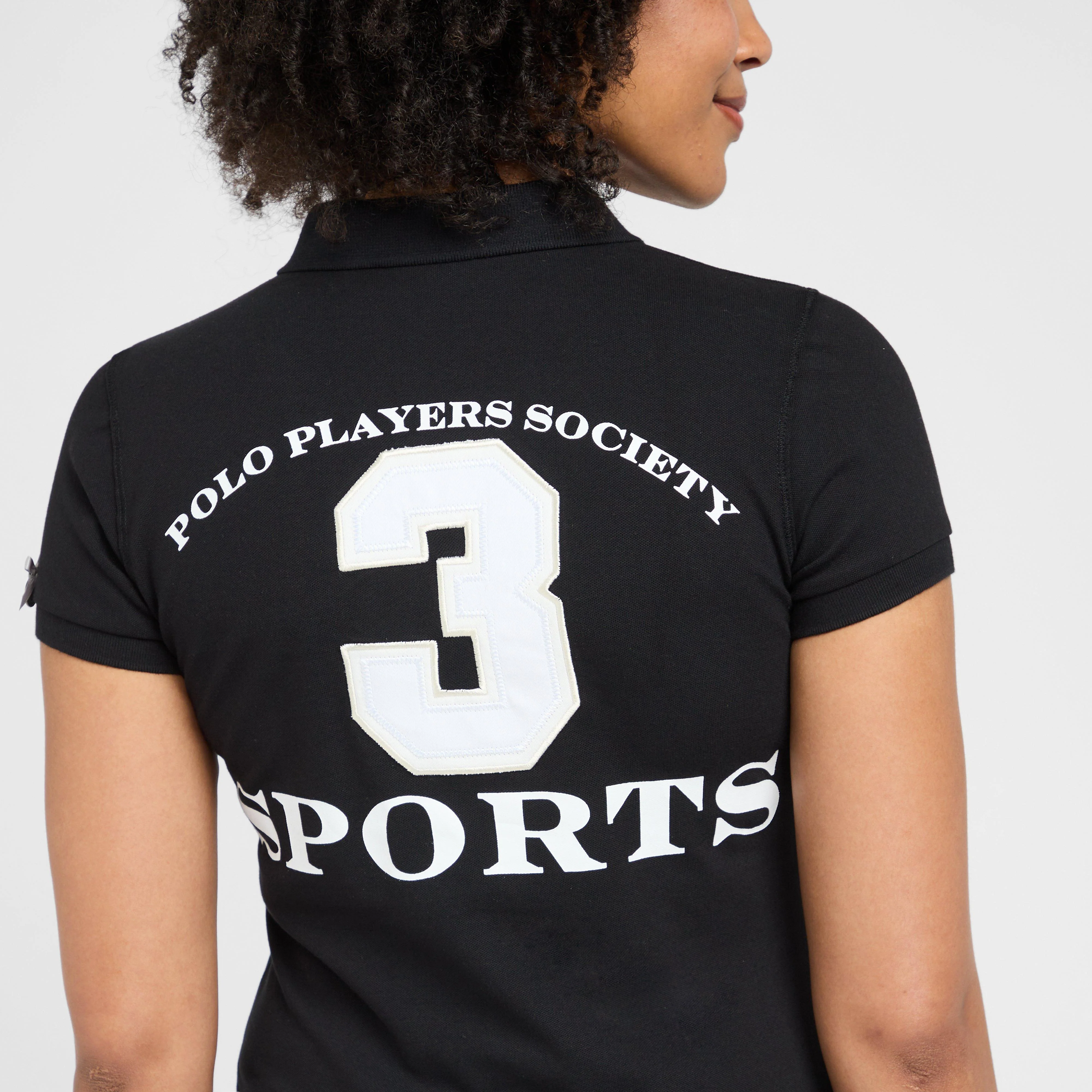 Womens Favouritas EQ Polo Shirt Black - Image 7