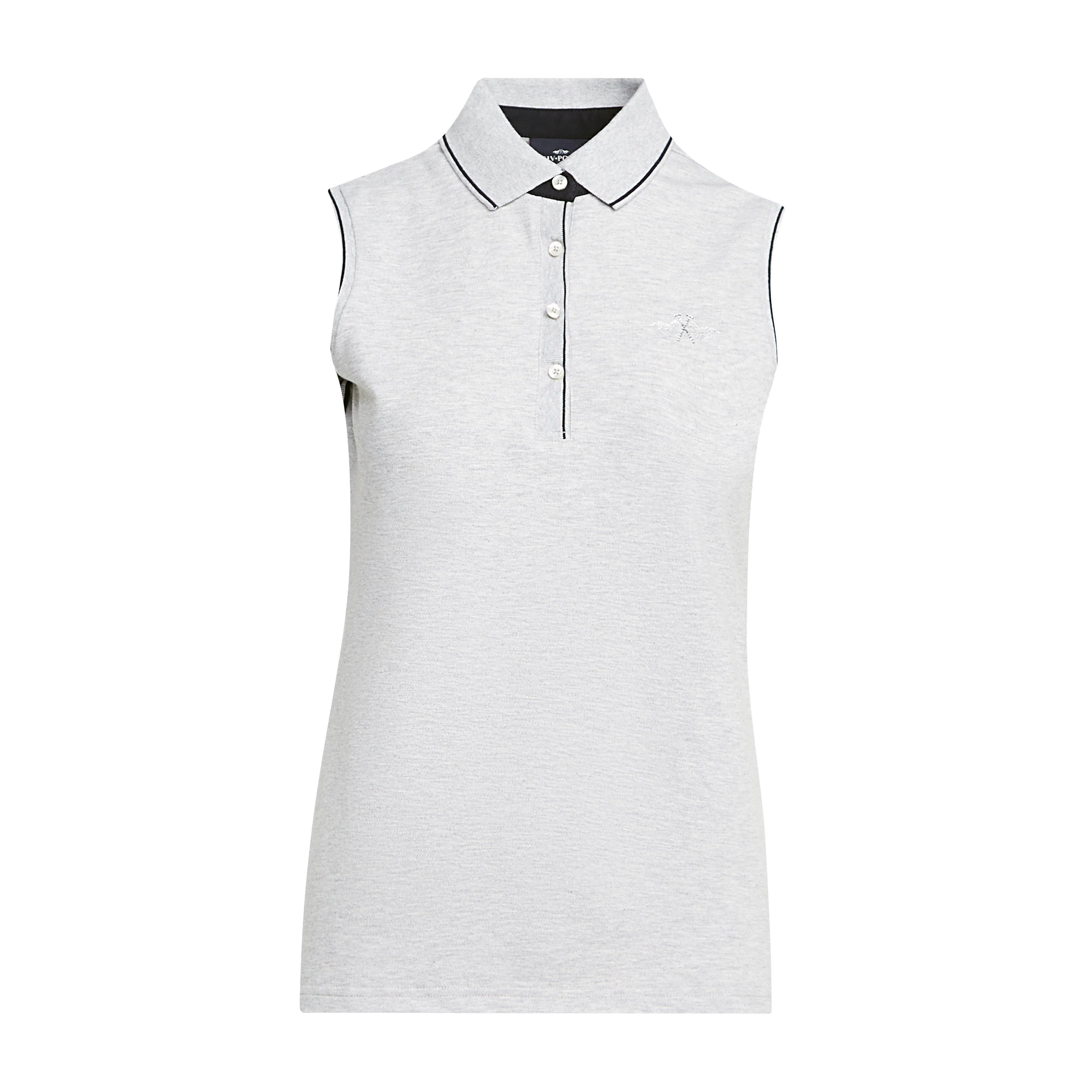 Womens Lia Sleeveless Polo Shirt Grey Heather - Image 6