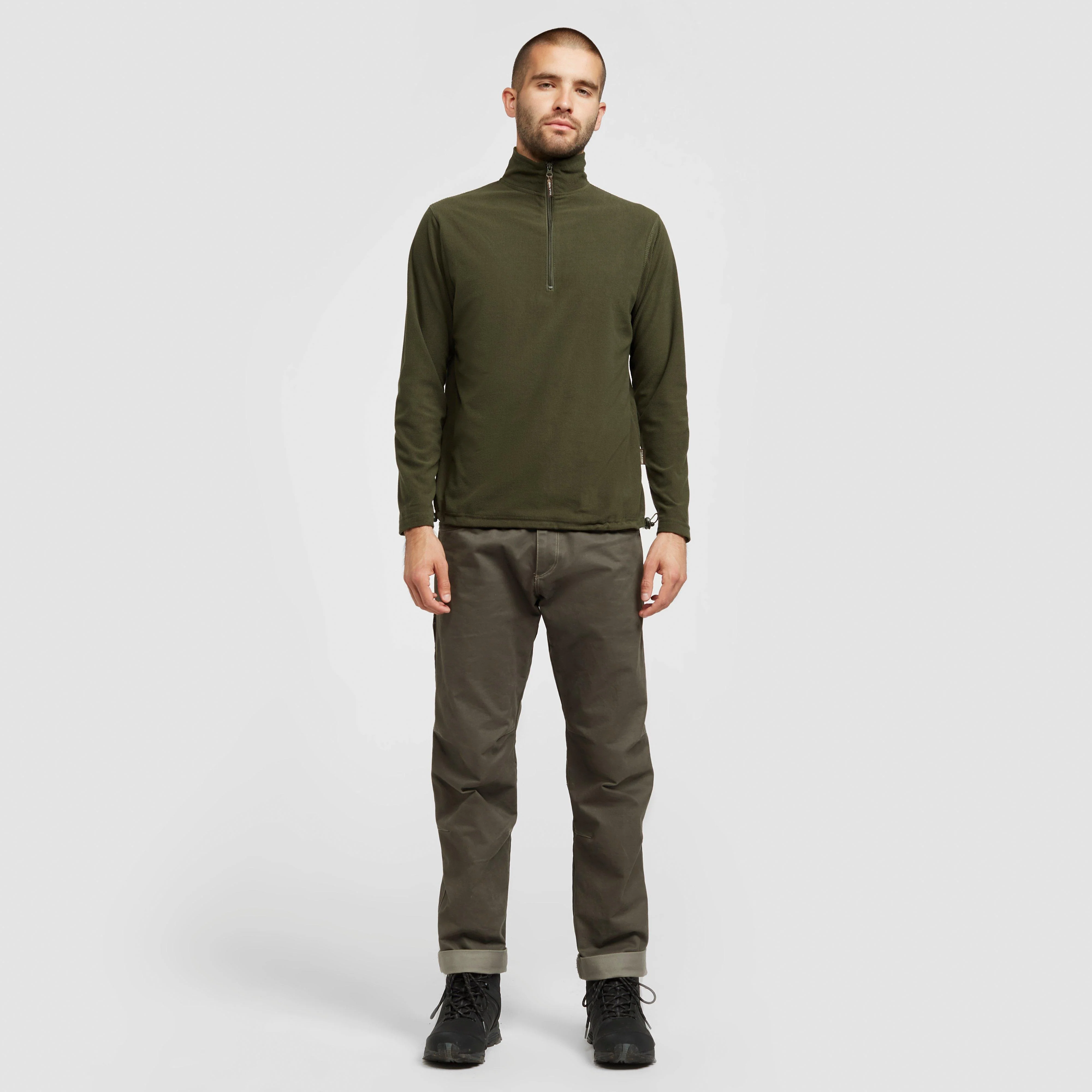Mens Lightweight Fleece Top Green - Image 3