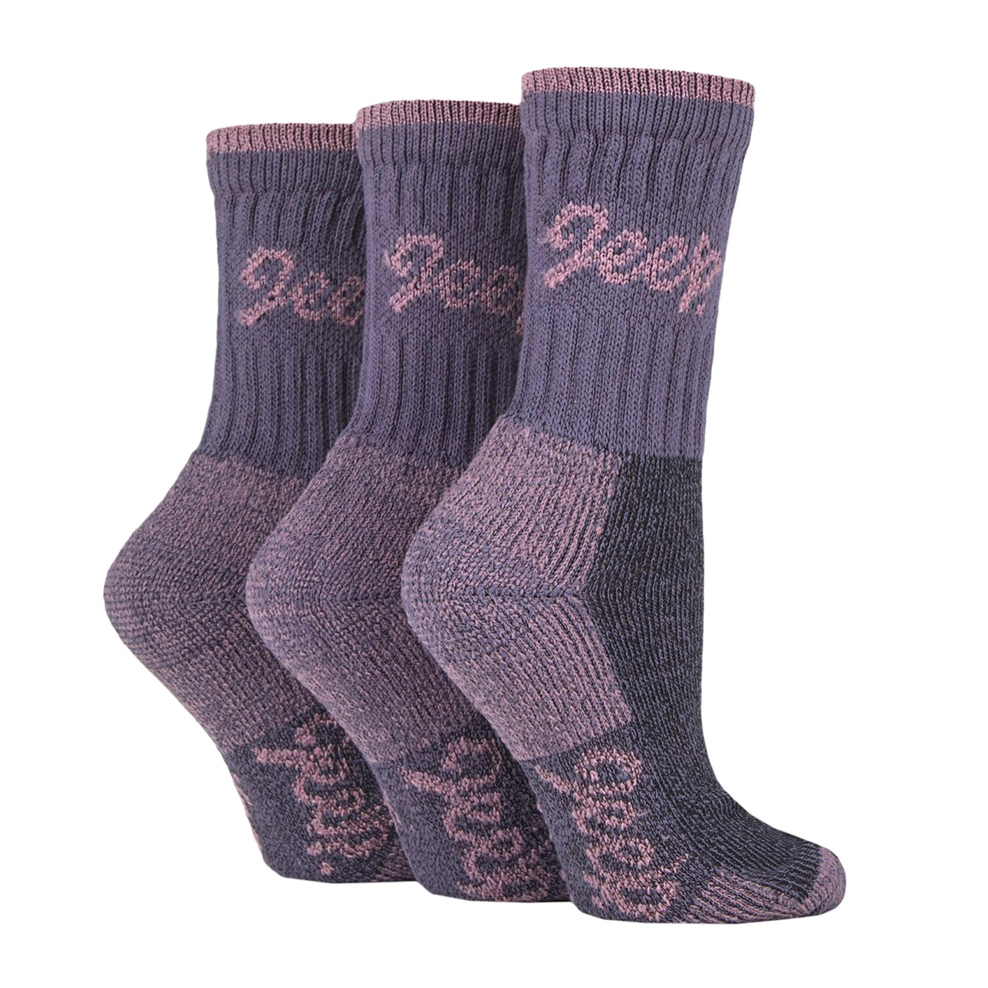 Womens Luxury Boot Socks 3 Pack Purple/Rose - Image 2