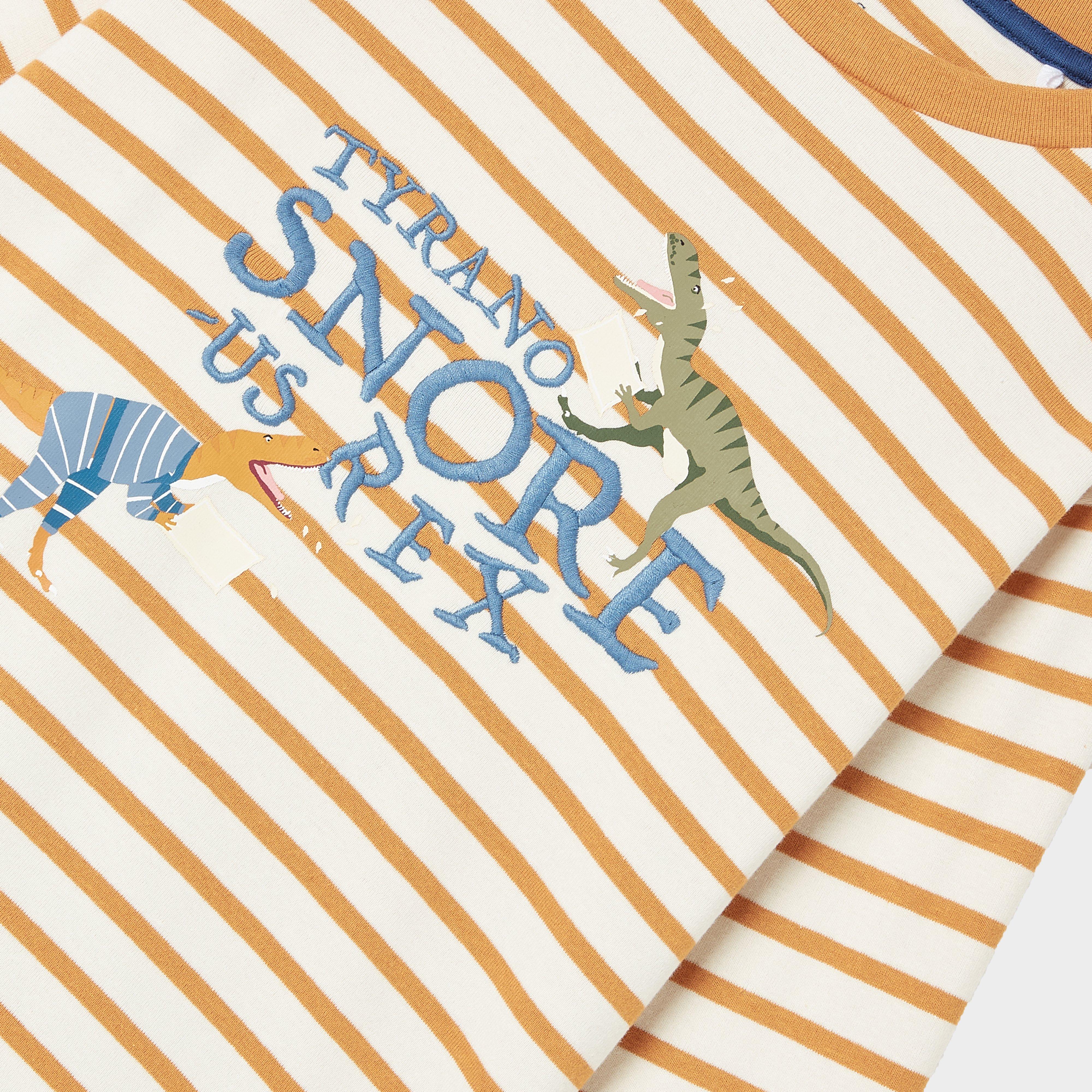 Kids Doze Days Print Jersey Pyjama Set Dinosaur - Image 3