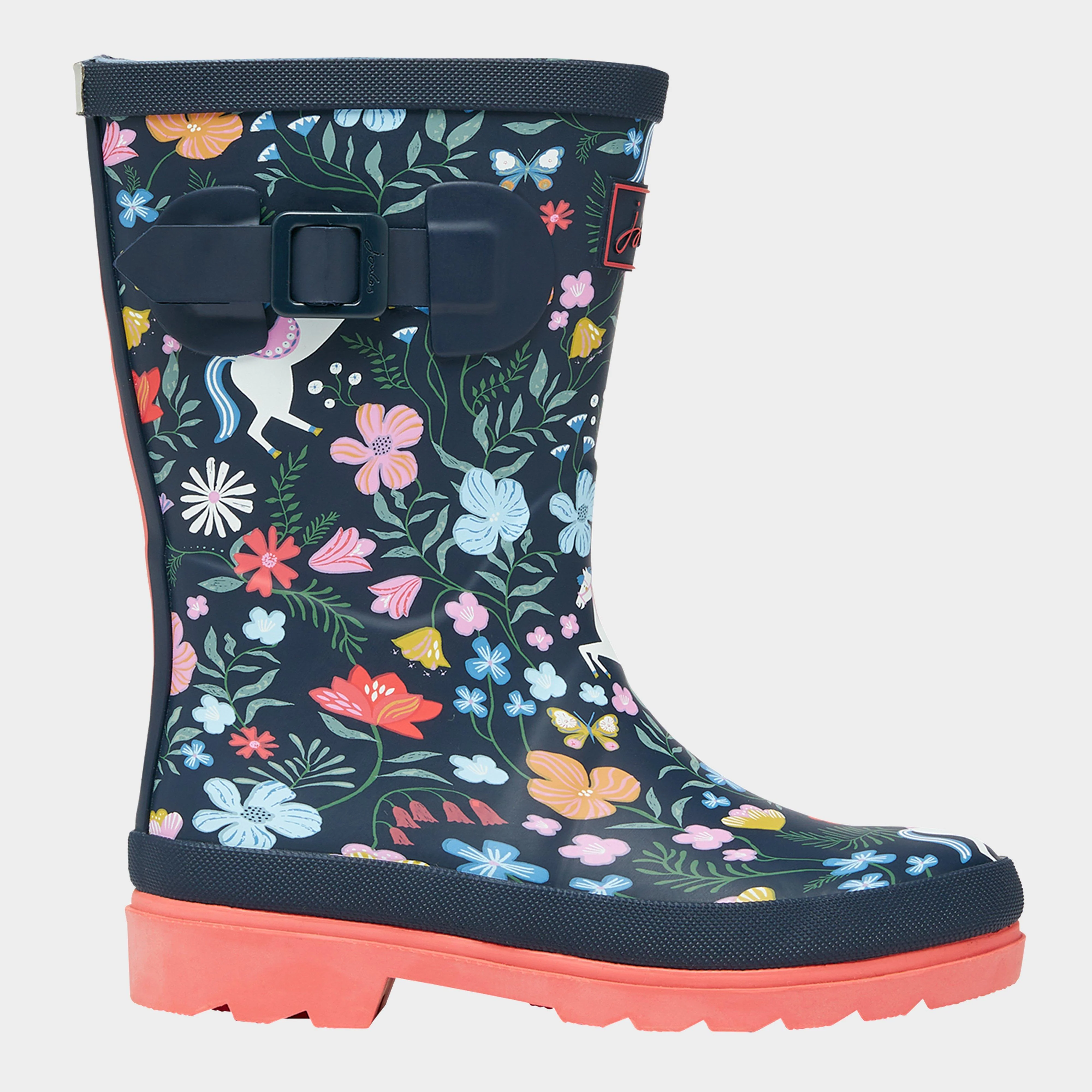 Kids Printed Wellies Navy Blue - Image 3