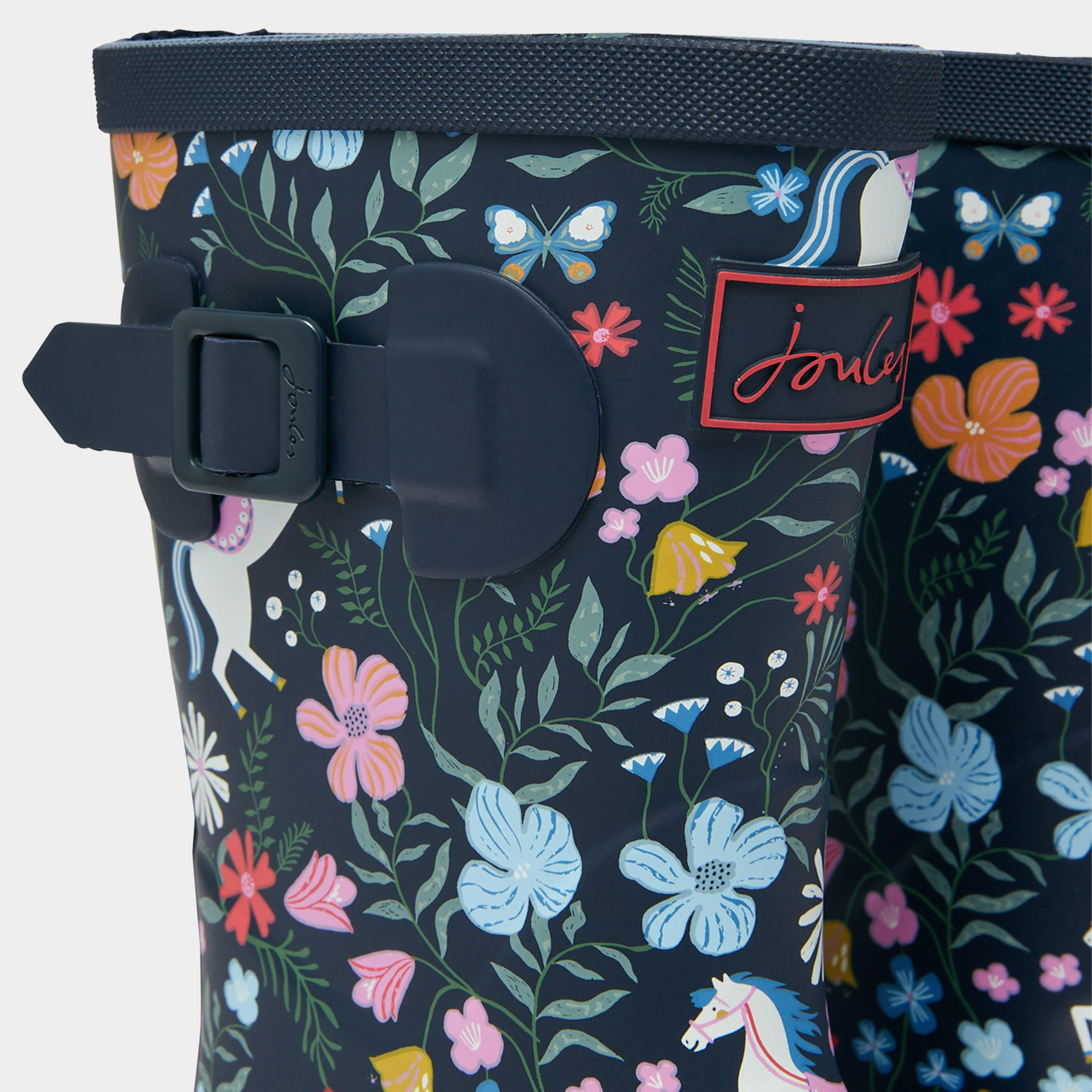 Kids Printed Wellies Navy Blue - Image 4