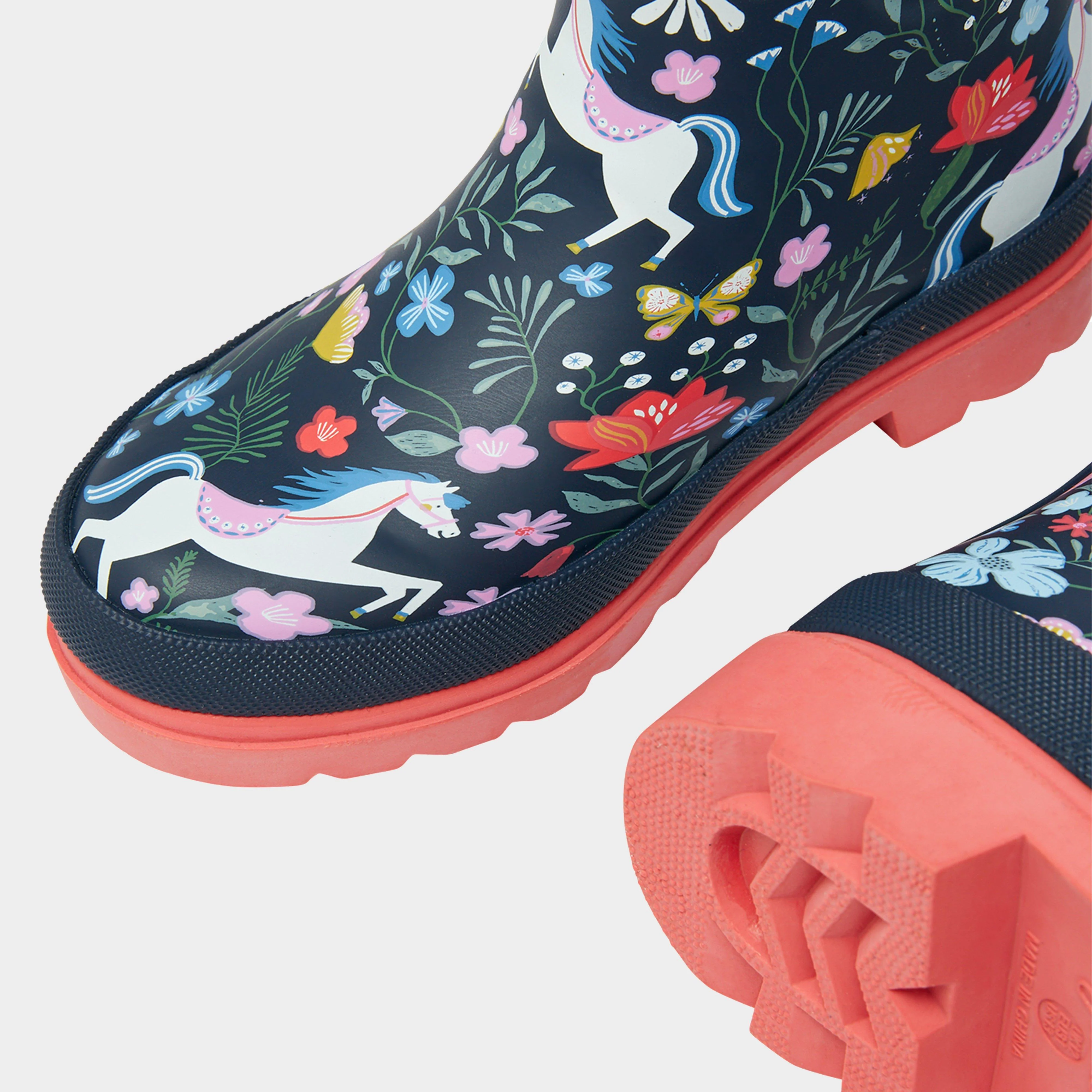 Kids Printed Wellies Navy Blue - Image 5
