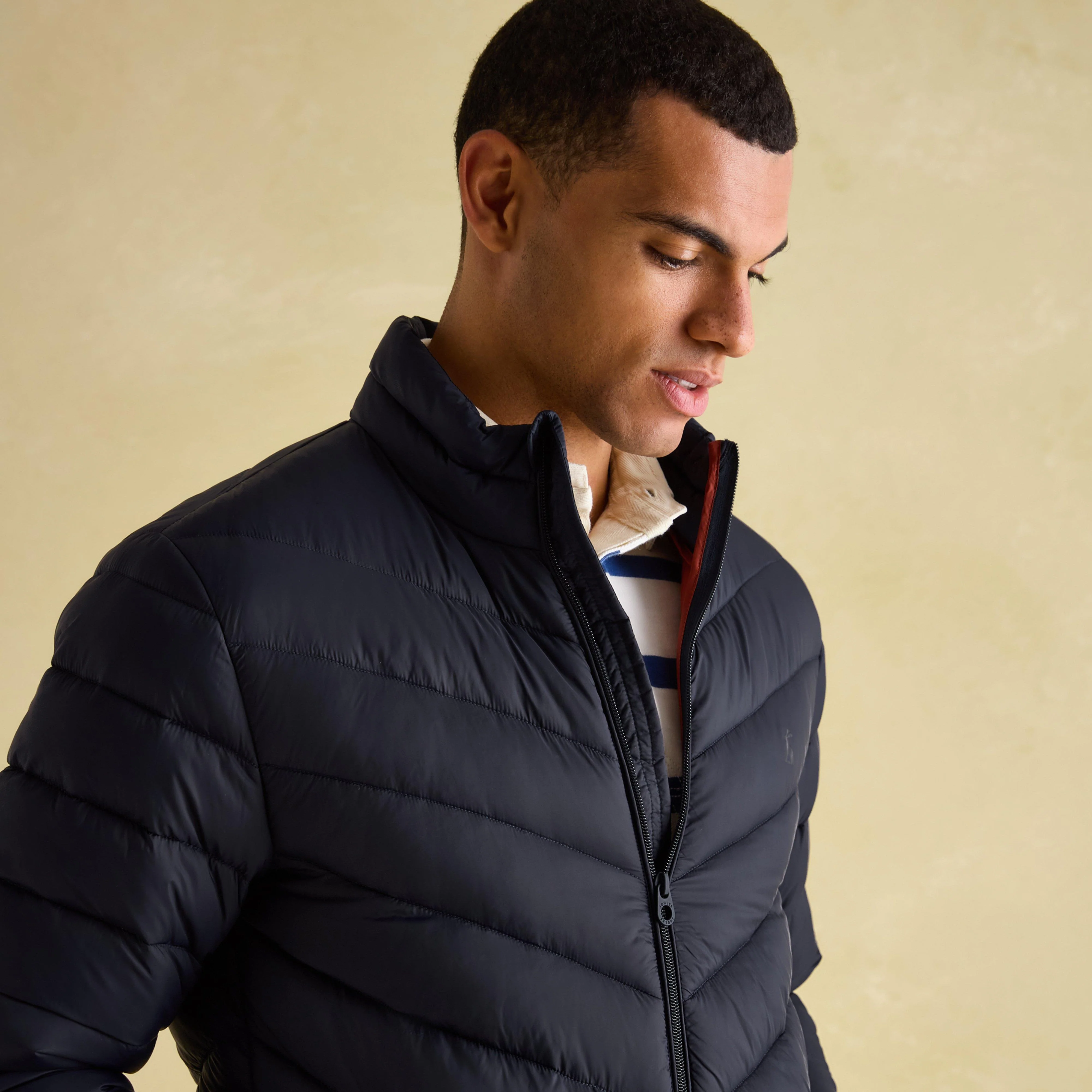 Mens Garrett Showerproof Padded Jacket Navy - Image 4