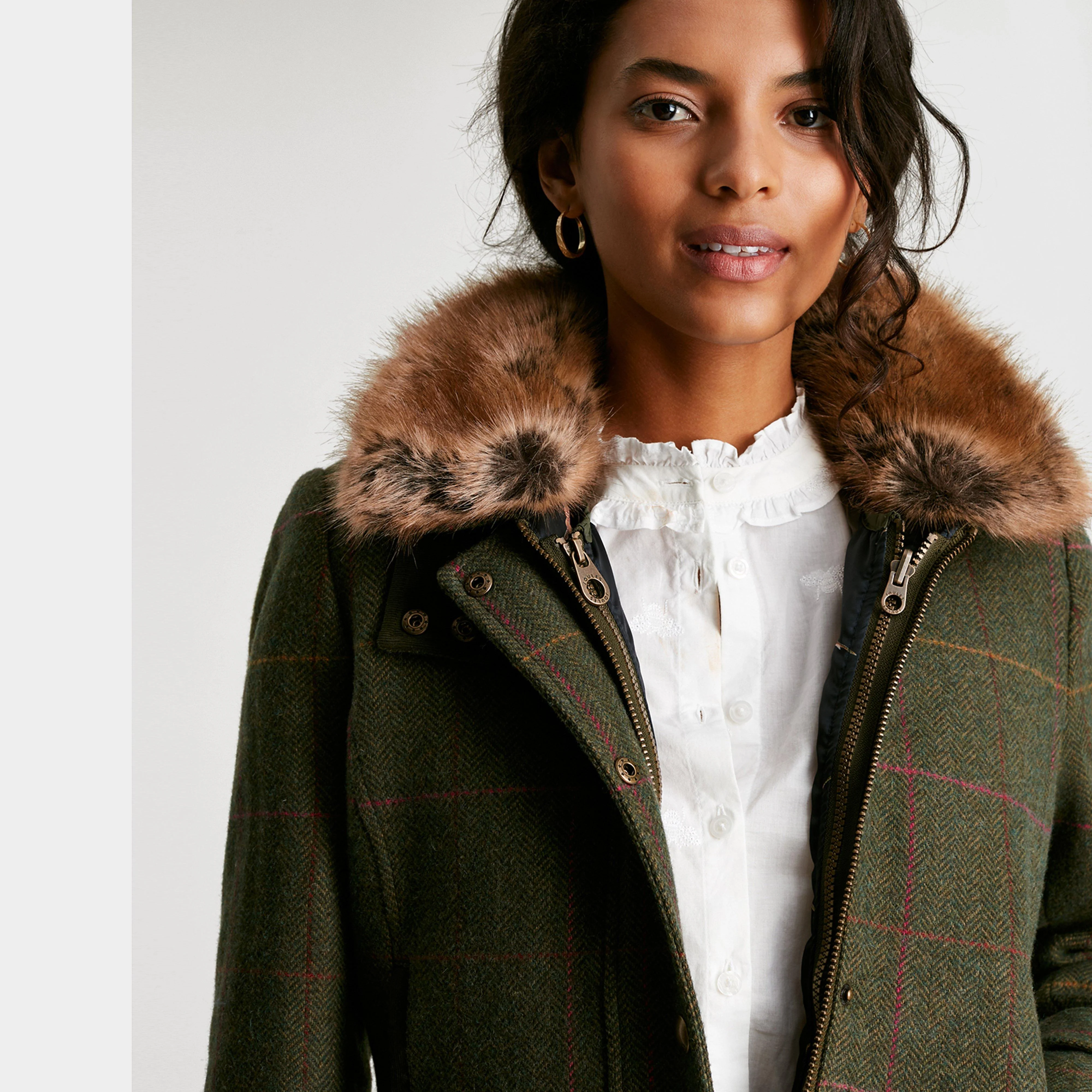 Womens Fieldcoat Green Tweed - Image 6