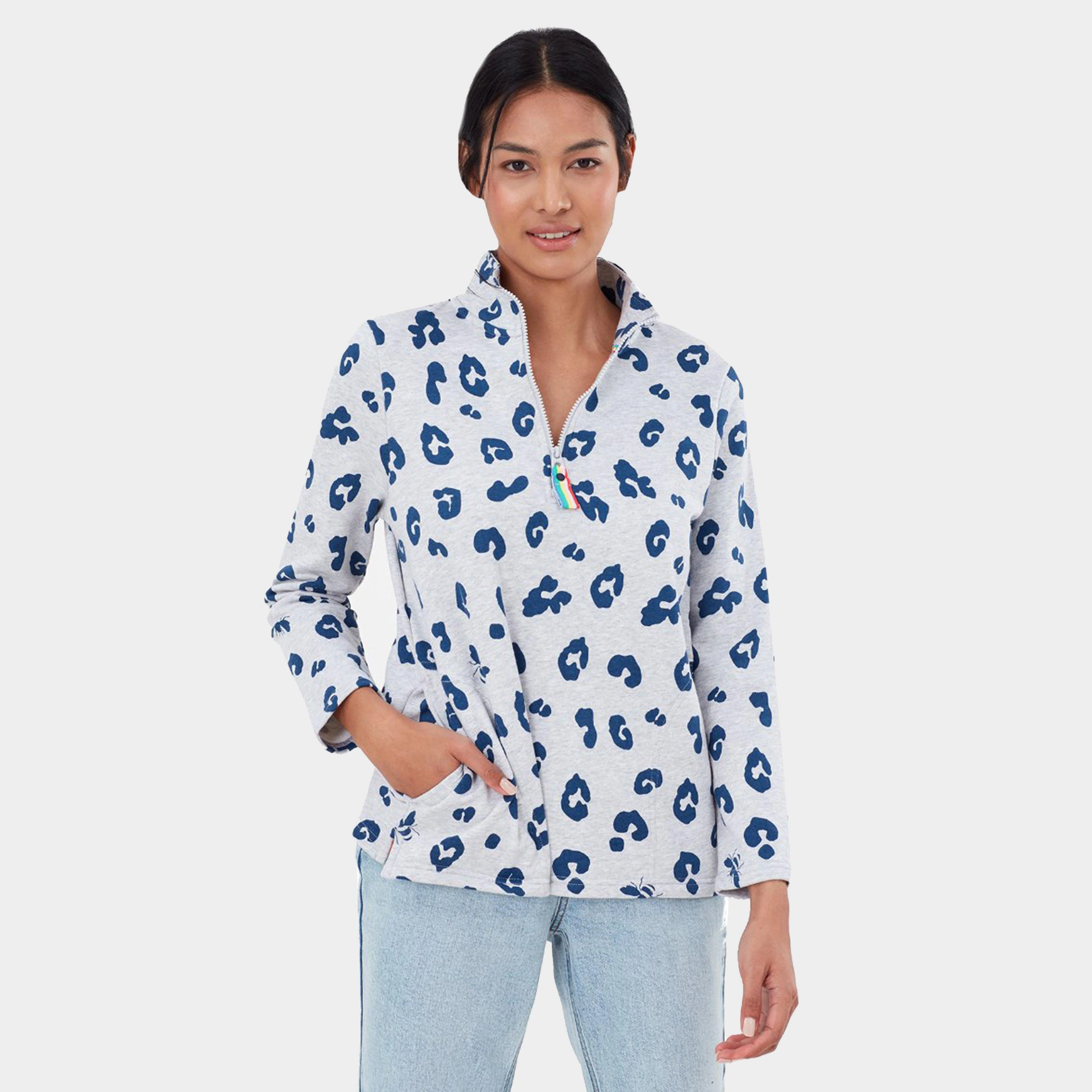 Womens Pip Print Sweatshirt Grey Leopard - Image 3