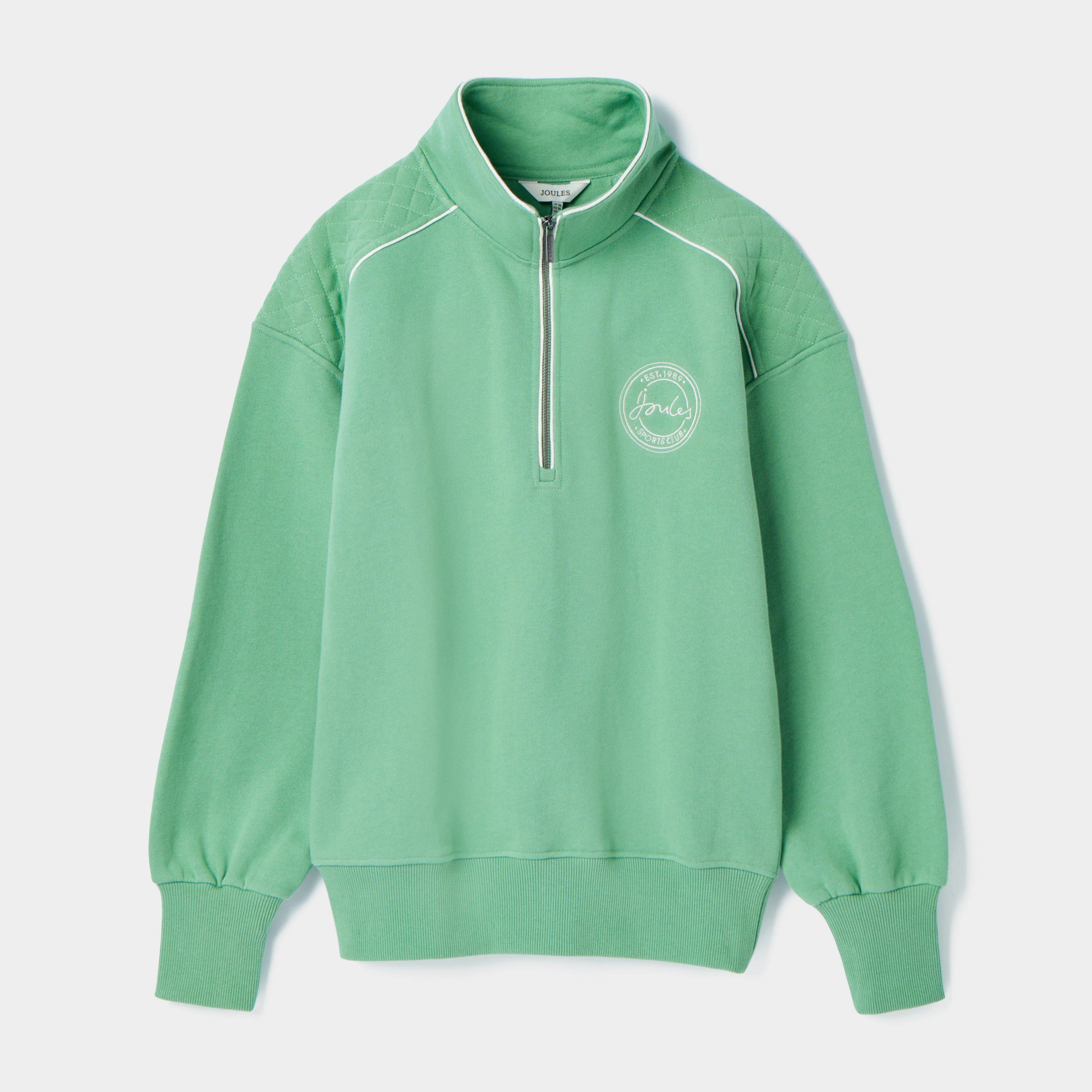Womens Racquet Quarter Zip Sweatshirt Green - Image 7