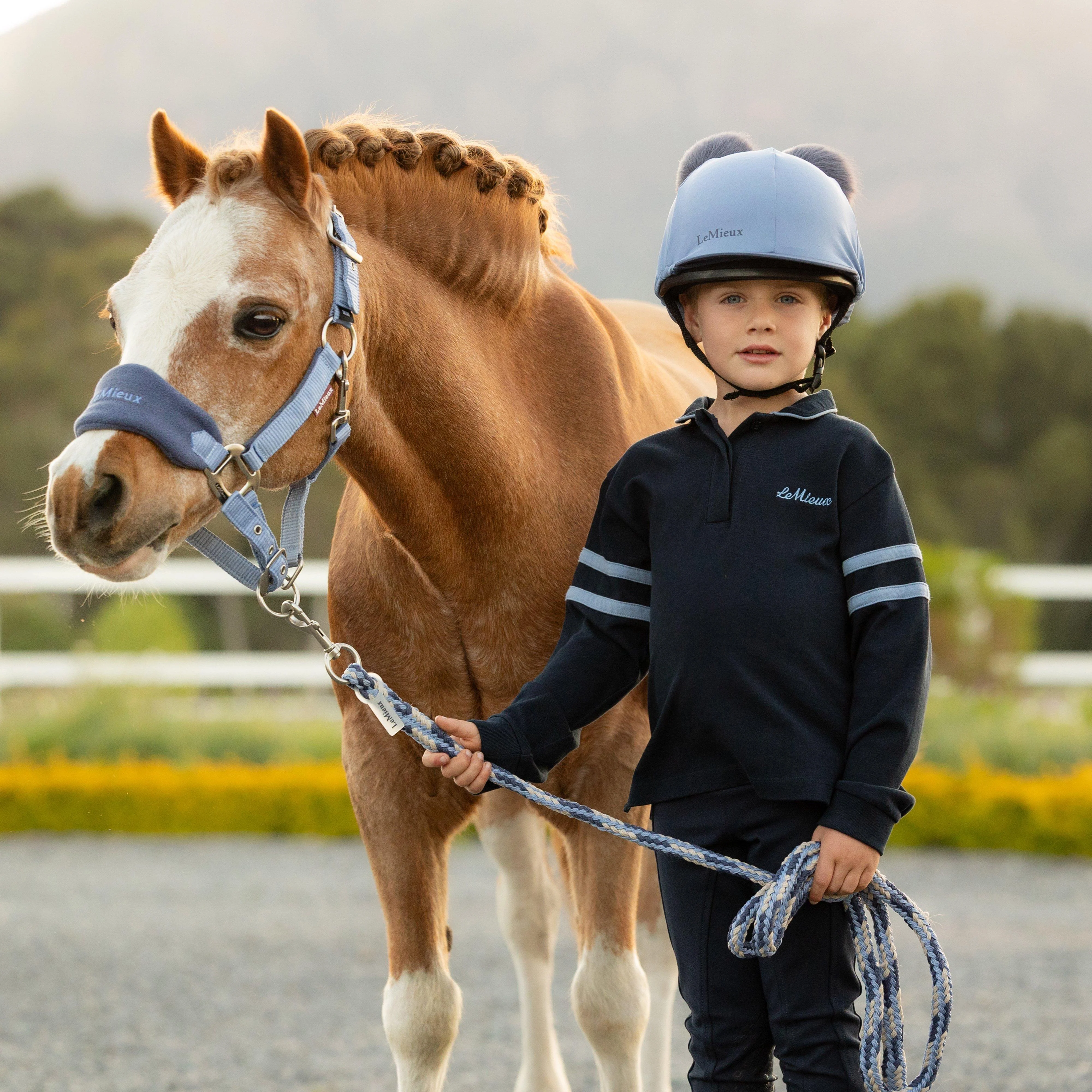 Mini Vogue Headcollar and Leadrope Powder Blue - Image 2