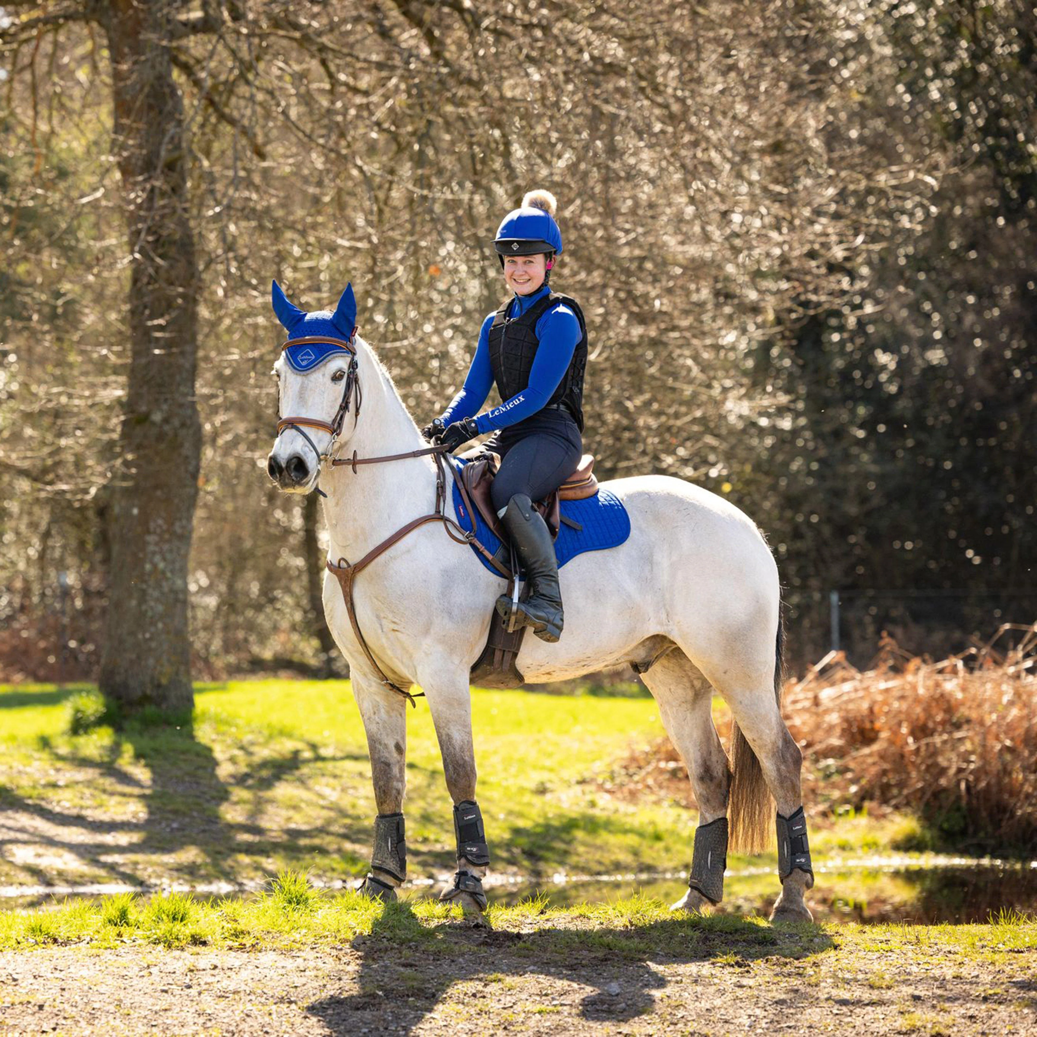 ProSport Suede GP Square Saddle Pad Benetton Blue - Image 2