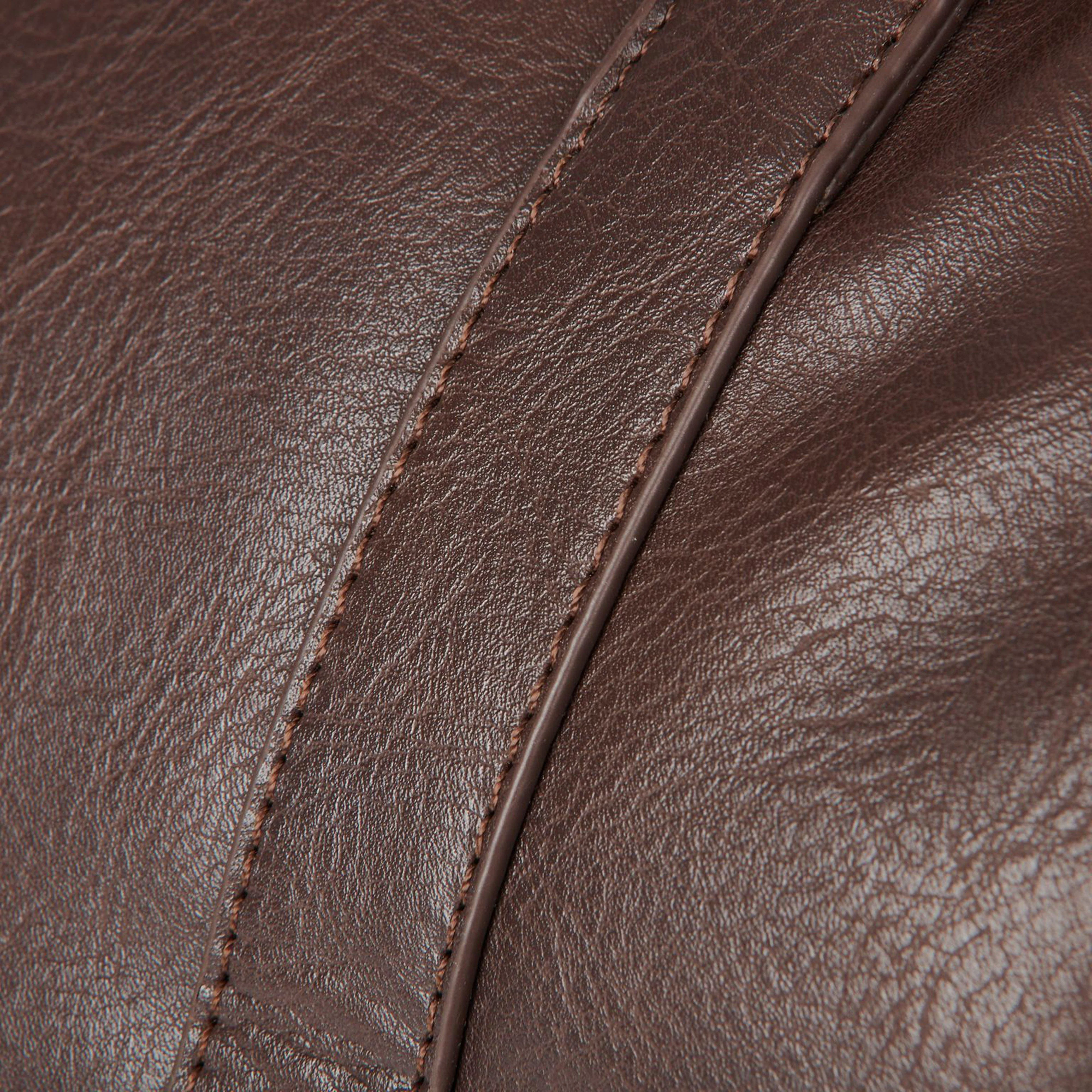 PU Leather Hat Bag Brown - Image 3