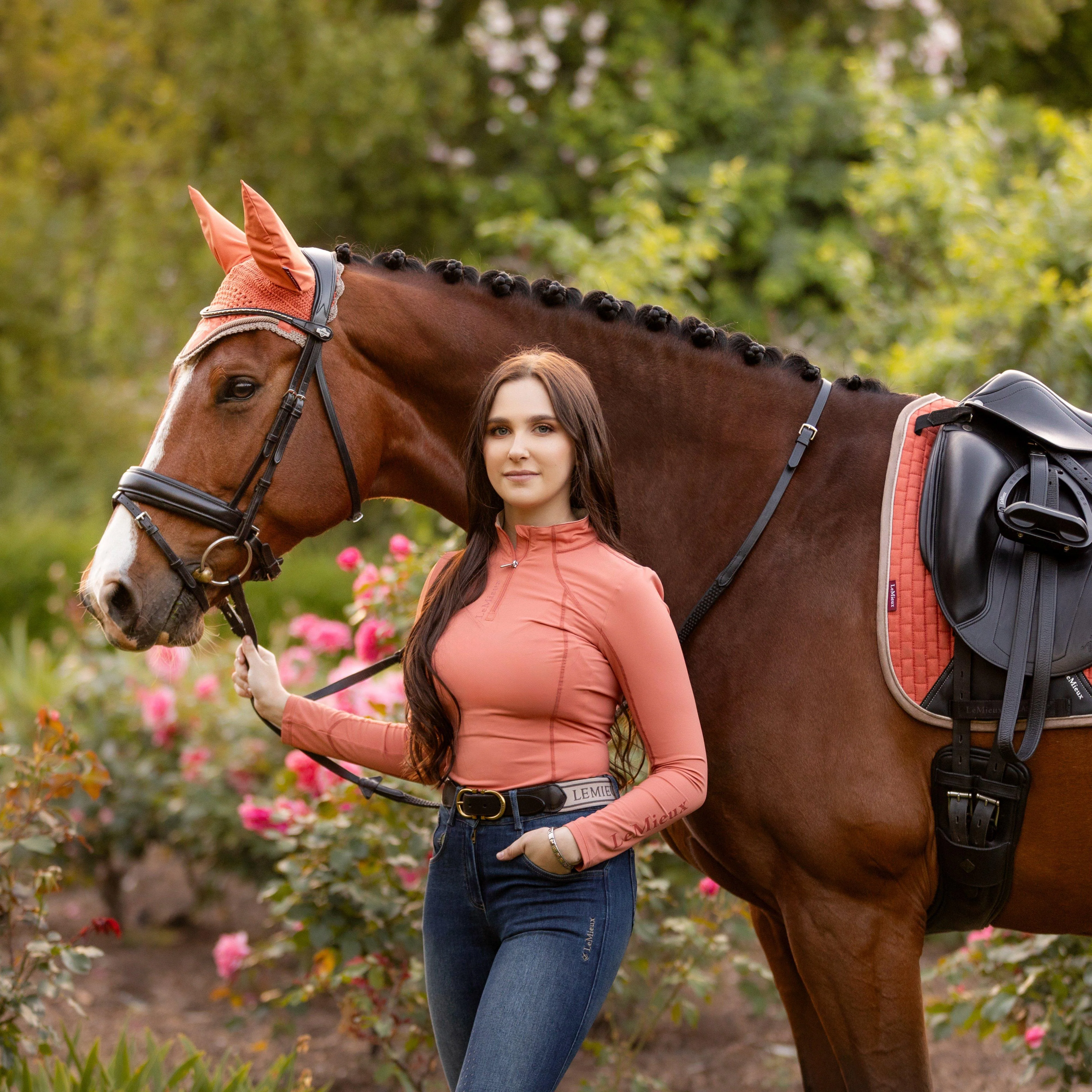 Suede Dressage Saddle Pad Apricot - Image 4