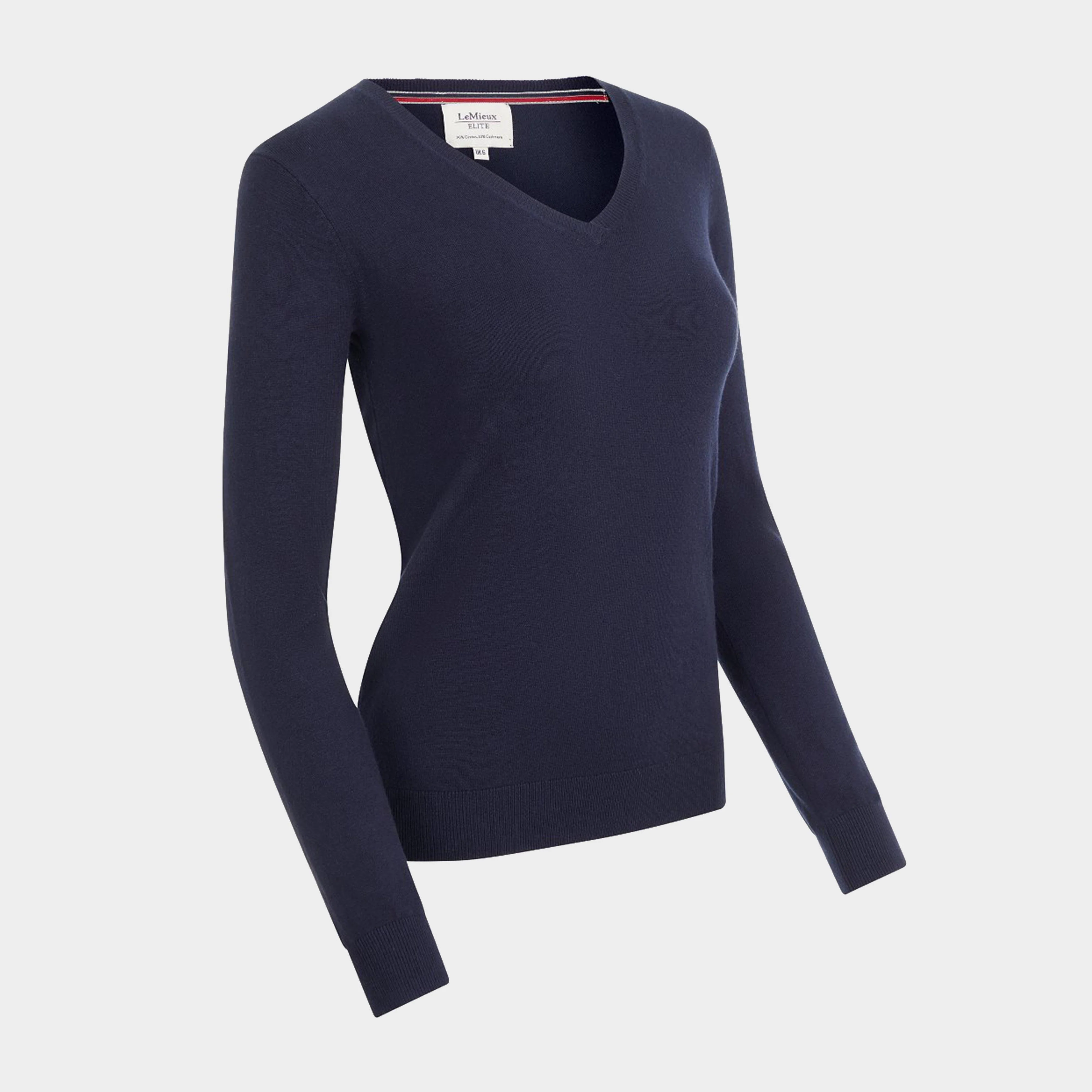 Womens Elite V-Neck Jumper Navy - Image 4