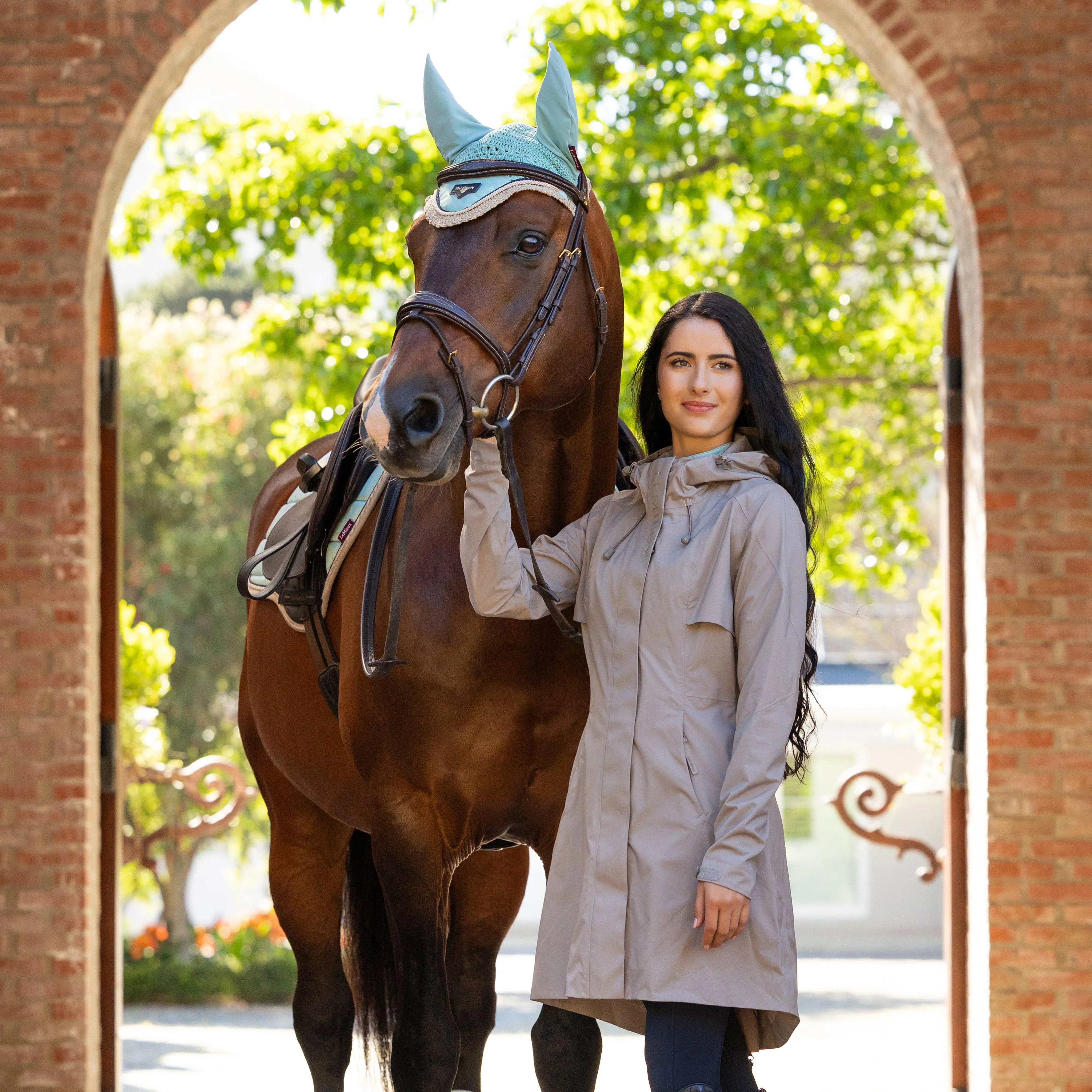 Womens Grace Long Rain Jacket Pecan - Image 9