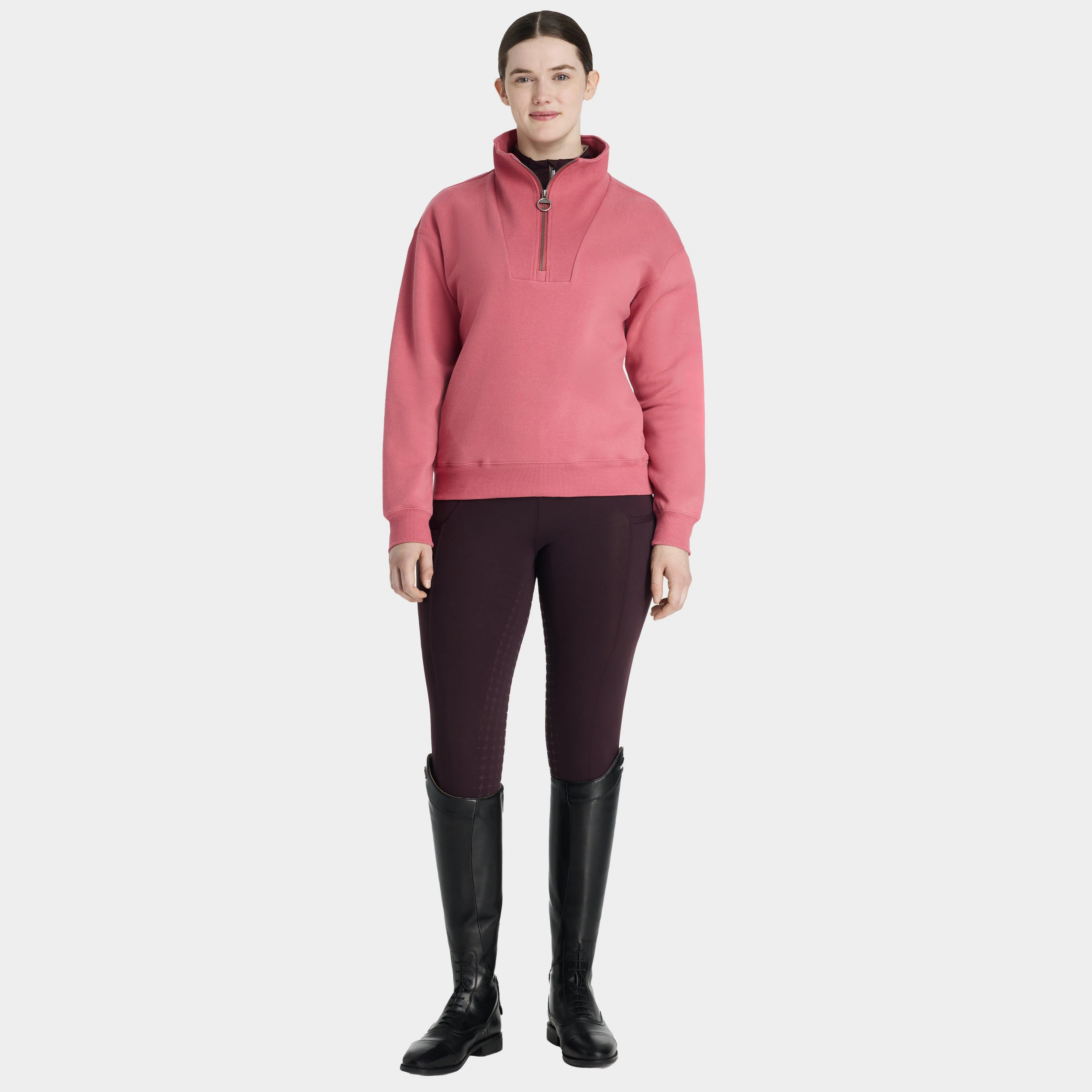 Womens Keira Quarter Neck Sweater Cranberry - Image 4