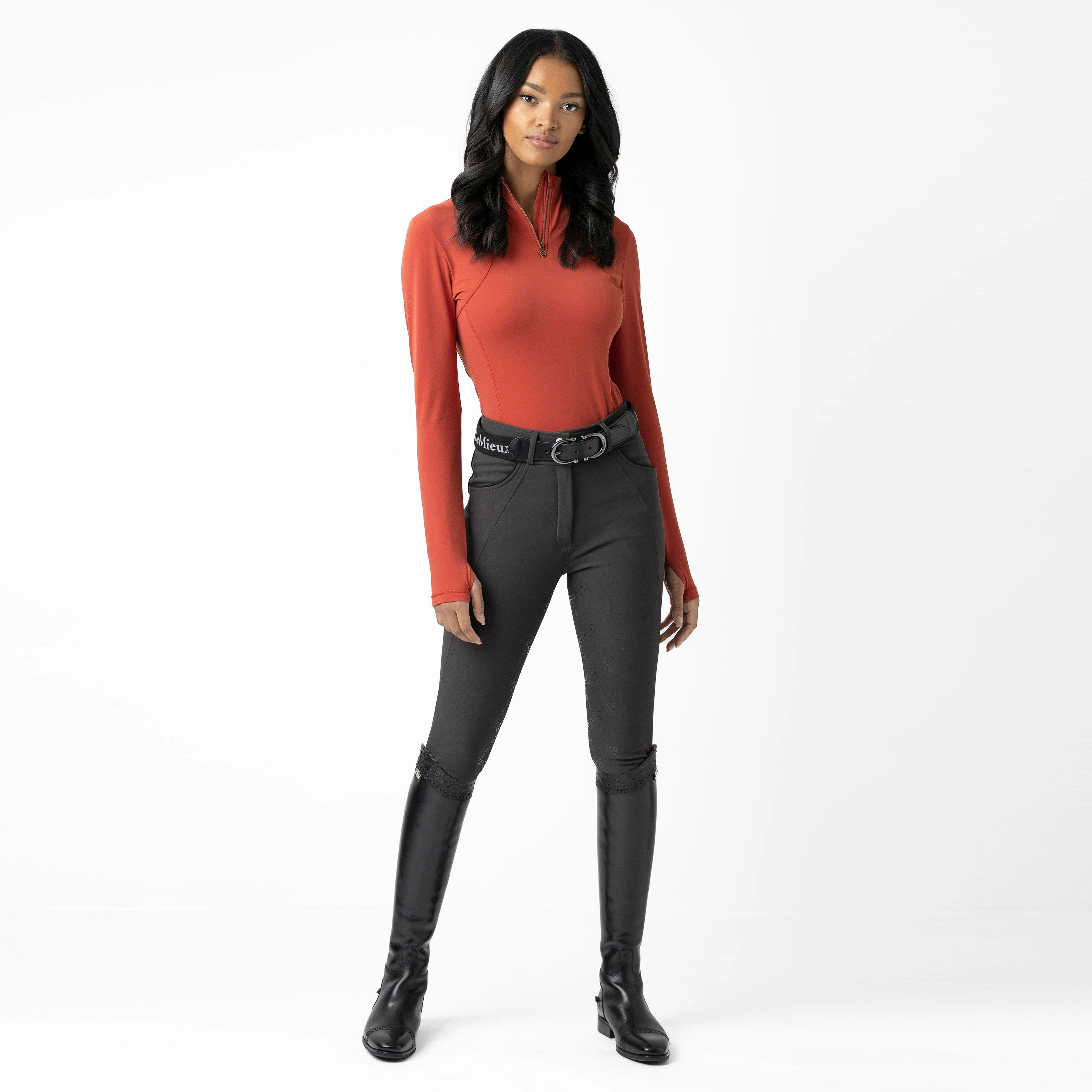 Womens Liberte 1/4 Zip Base Layer Sienna - Image 7