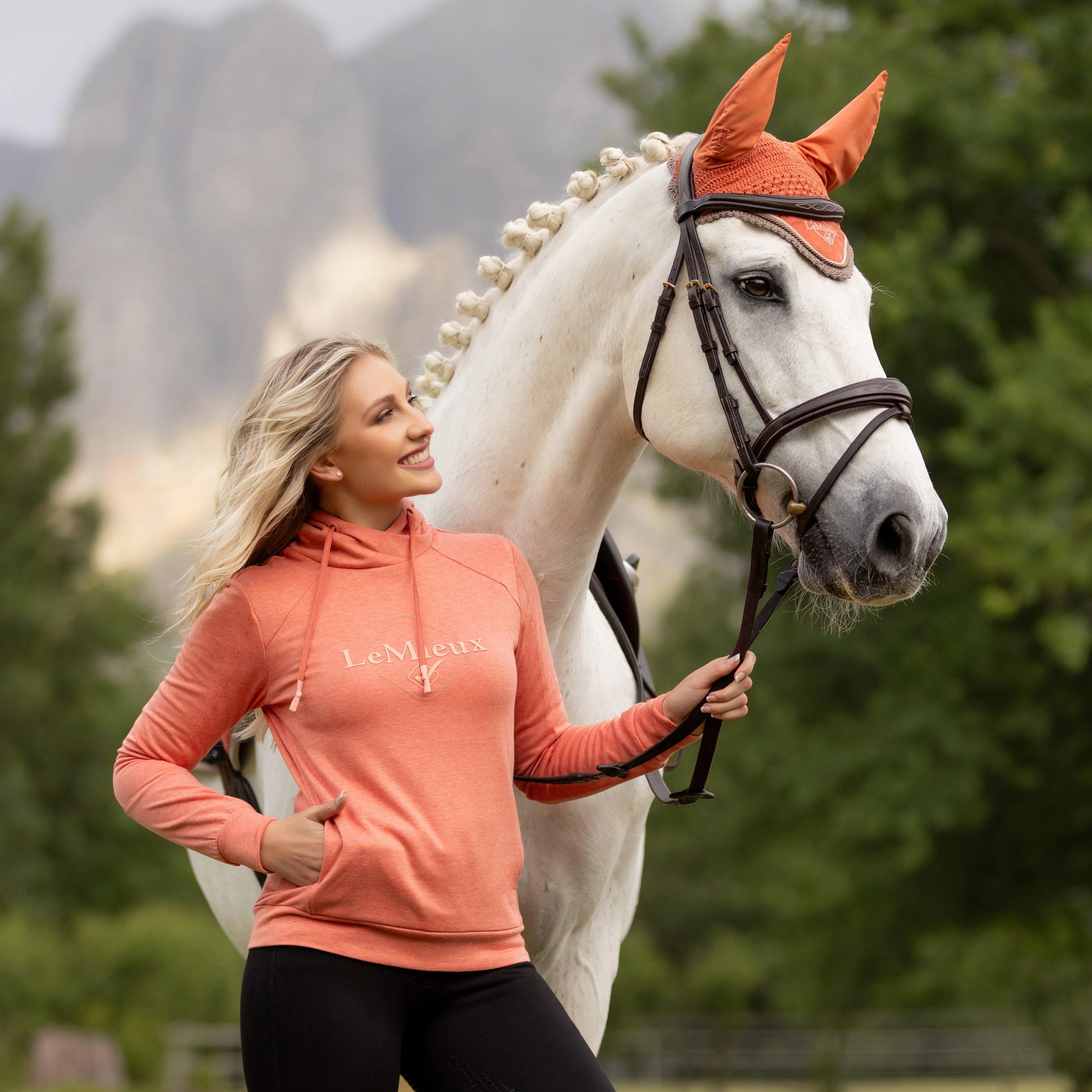 Womens Marie Hoodie Apricot - Image 9