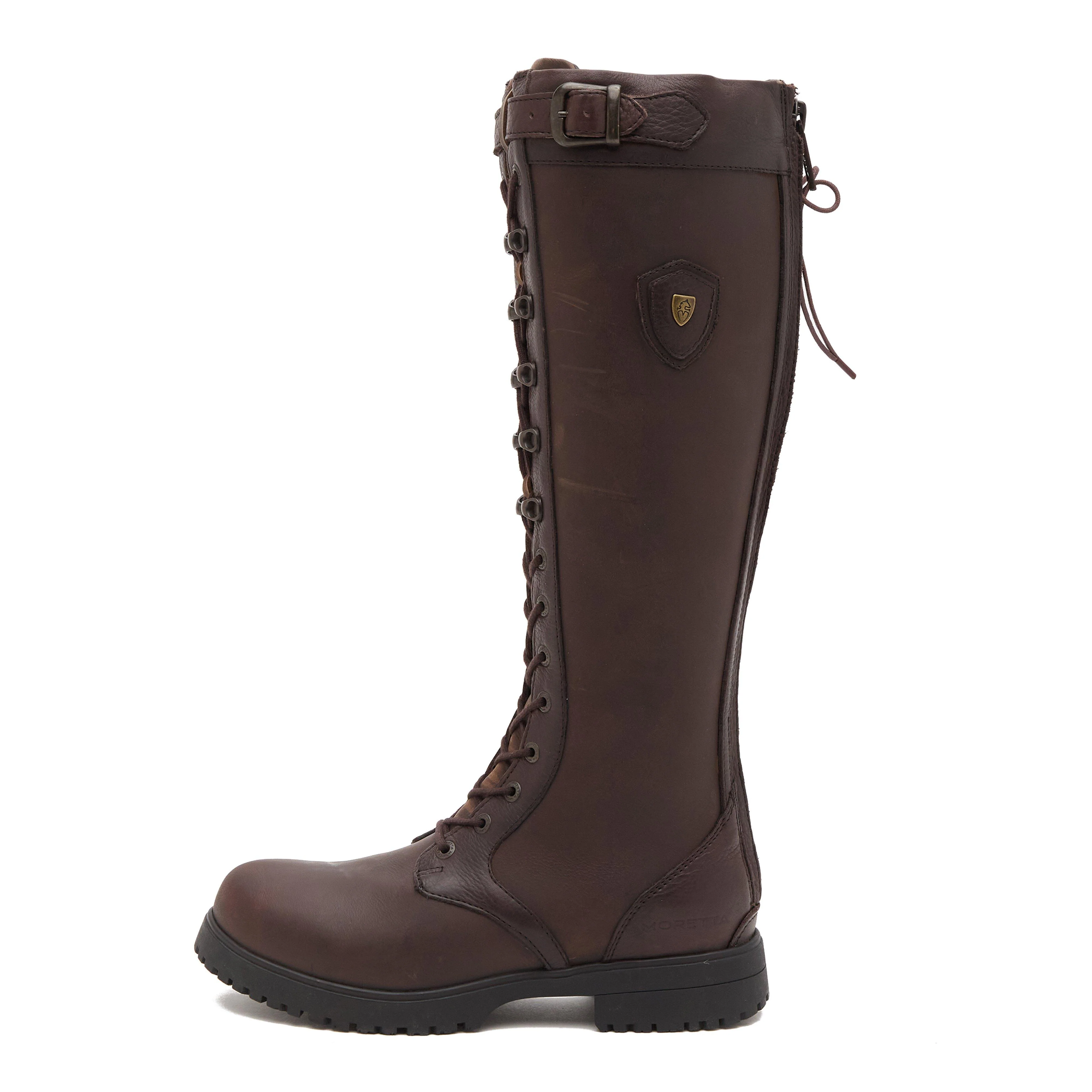 Womens Teramo Lace Country Boots Dark Brown - Image 7