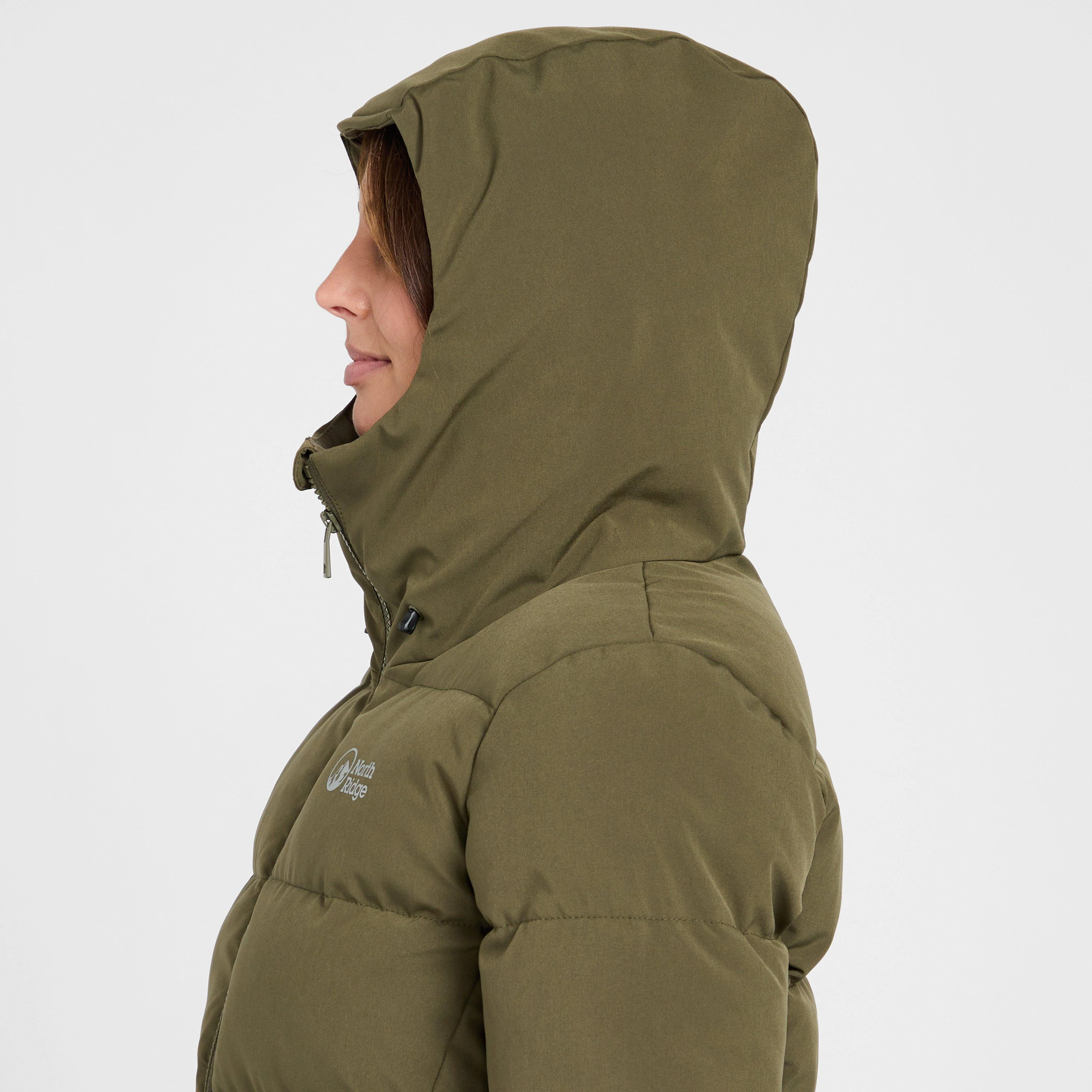 Womens Saunter Baffle Jacket Khaki - Image 5
